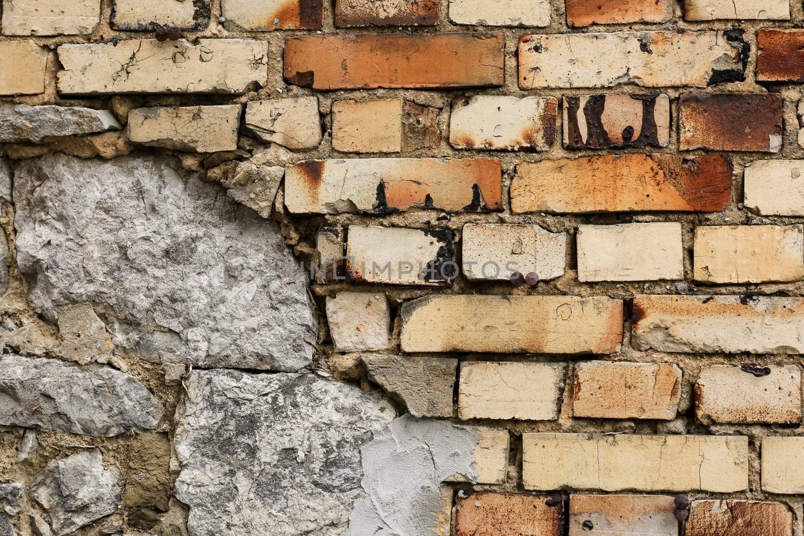 Abstract background - Façade of old brick house in detail - Hessen Germany