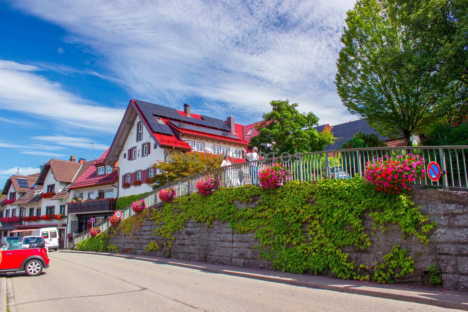 SASBACHWALDEN - JULY 29 2017: Traditional style houses in the Schwarzwald region, Germany.
