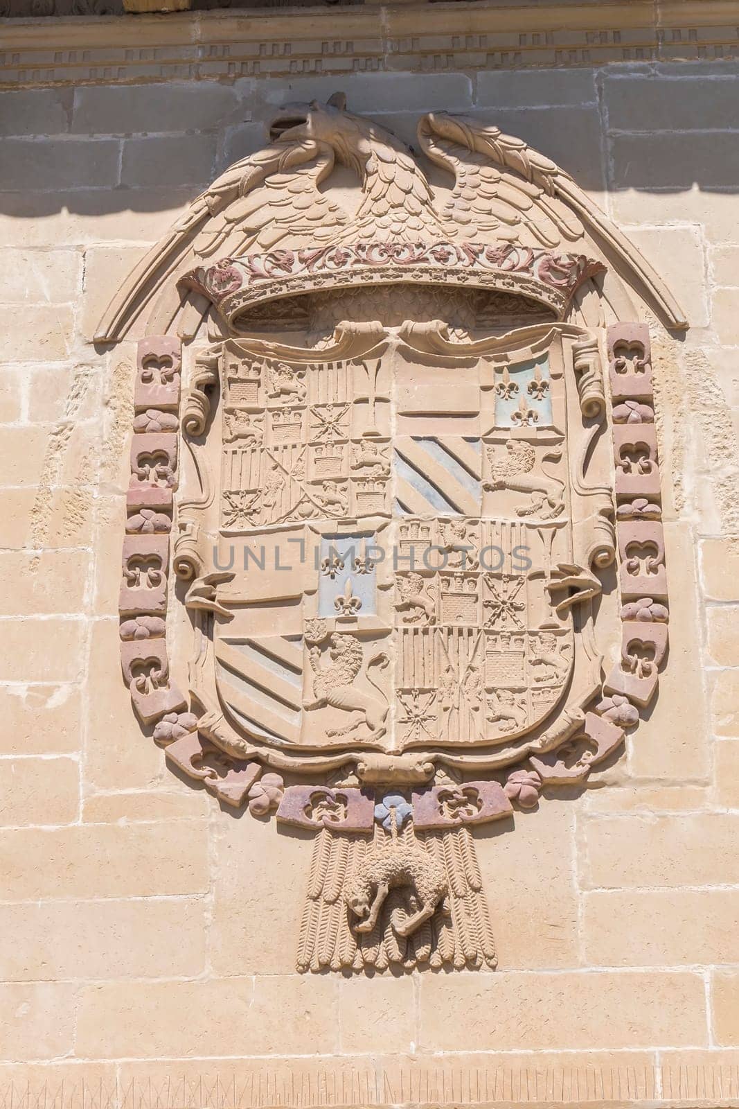 Old justice house and jail facade detail, now City Hall, Baeza, Spain