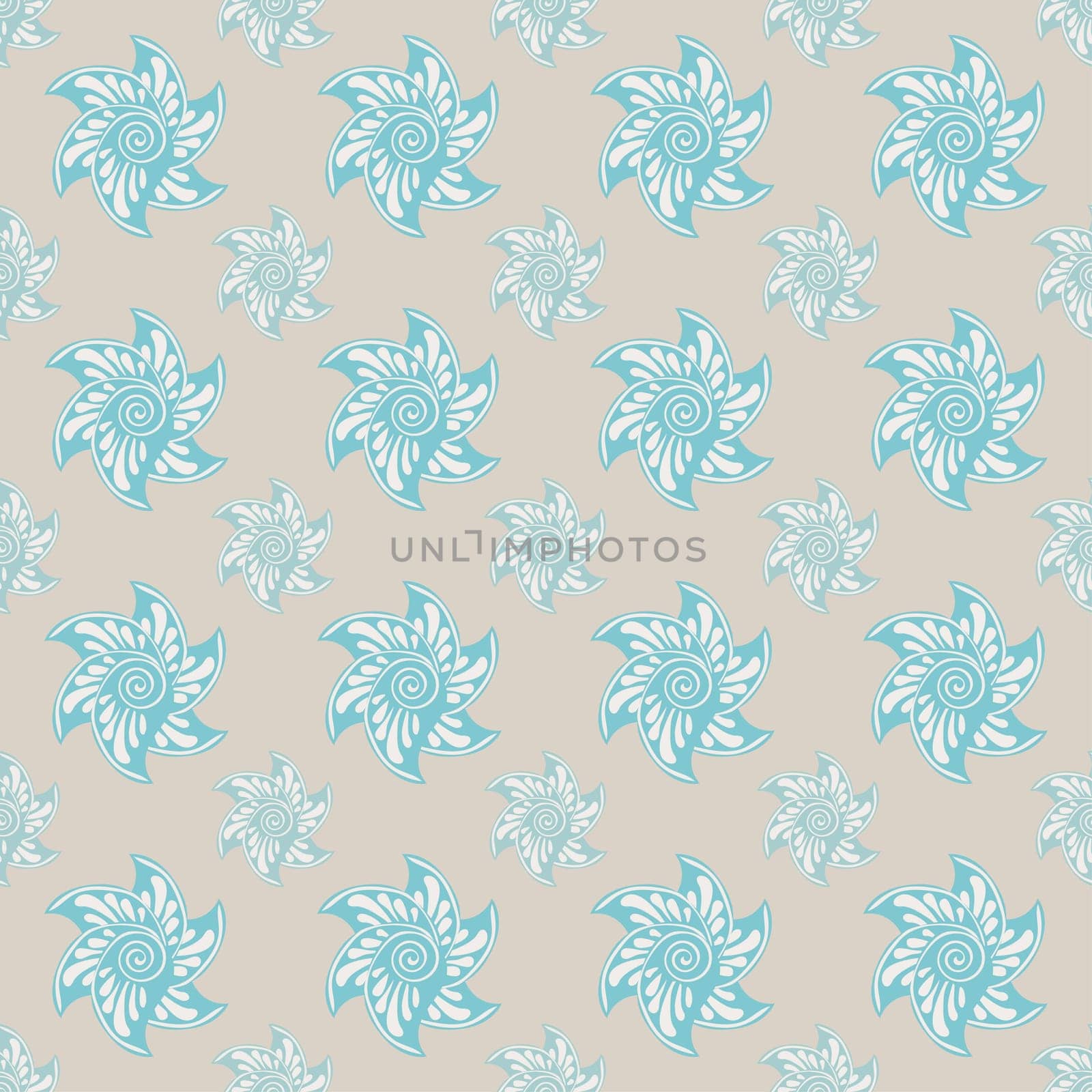 Sea seamless pattern blue background. Vector illustration Abstract sea hand drawn.