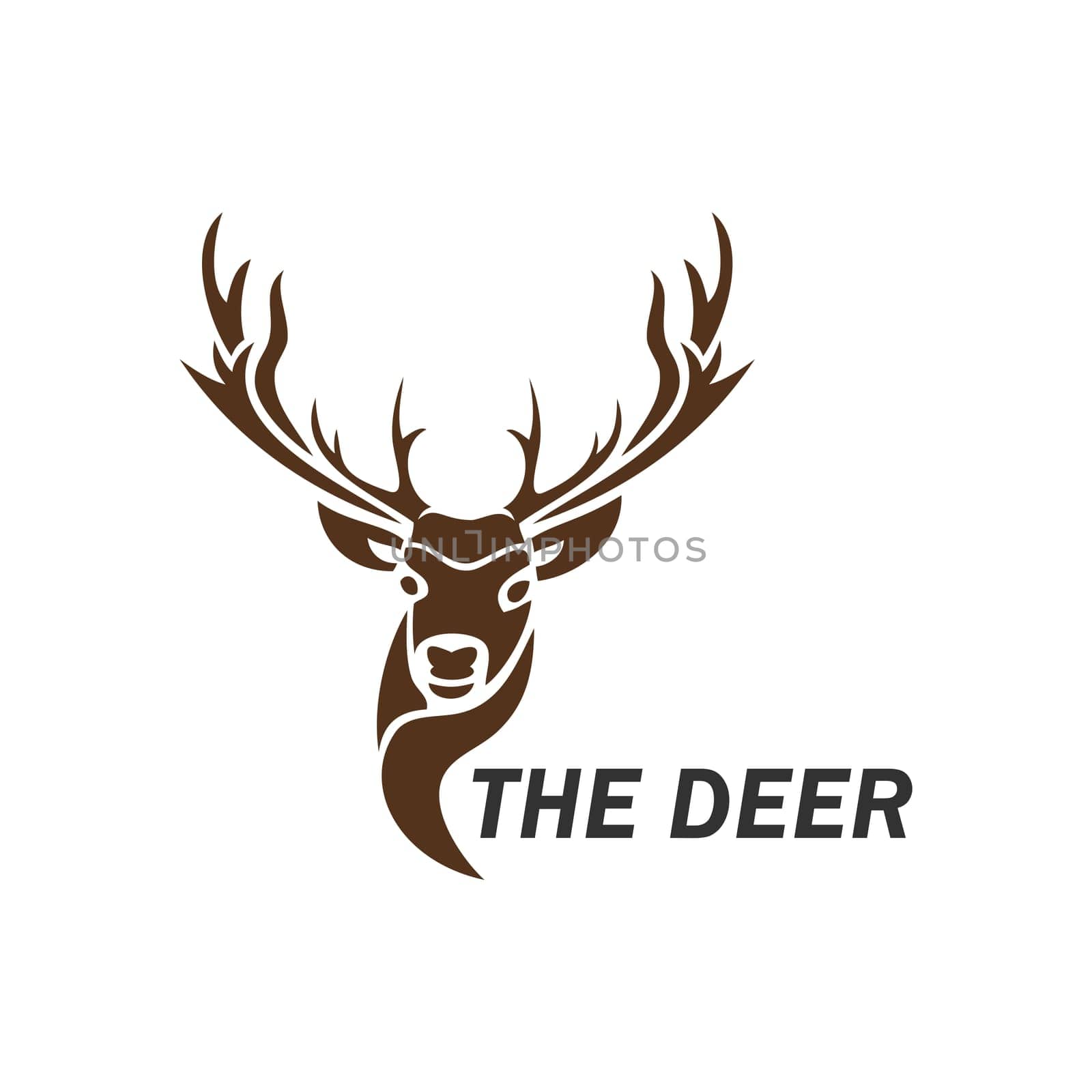Deer  animal symbol, lemblem or sticker for branding, printing, sports team. Vector illustration.