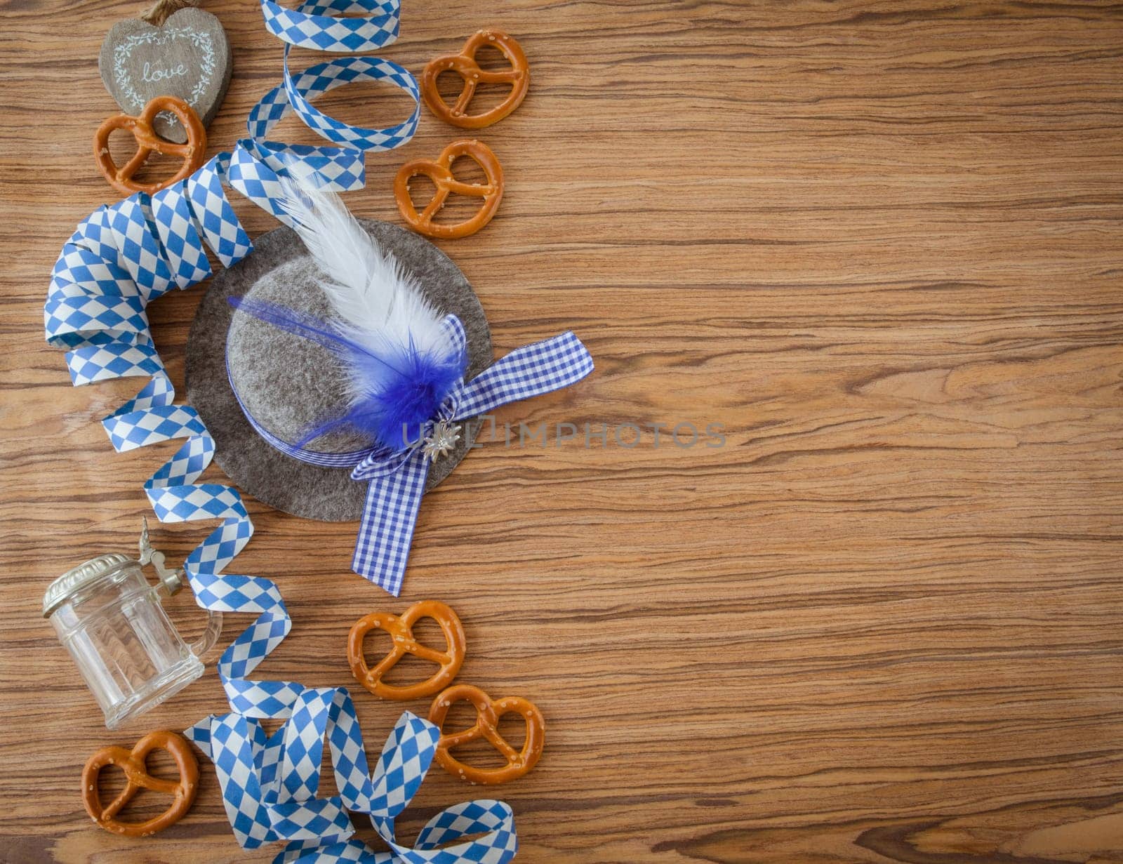 Rustic wooden background for the Oktoberfest
