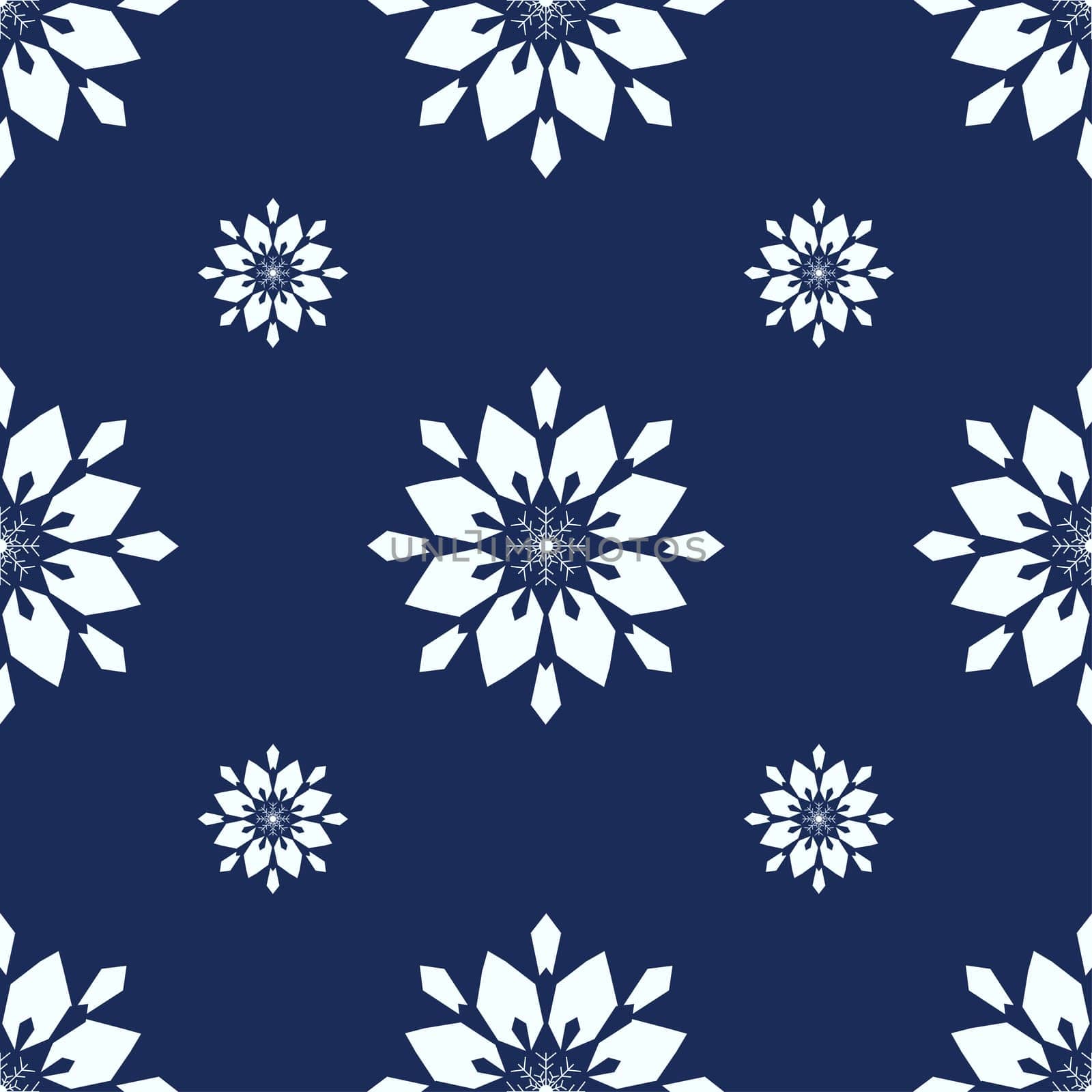 Christmas snowflakes seamless background. New year pattern vector illustration.