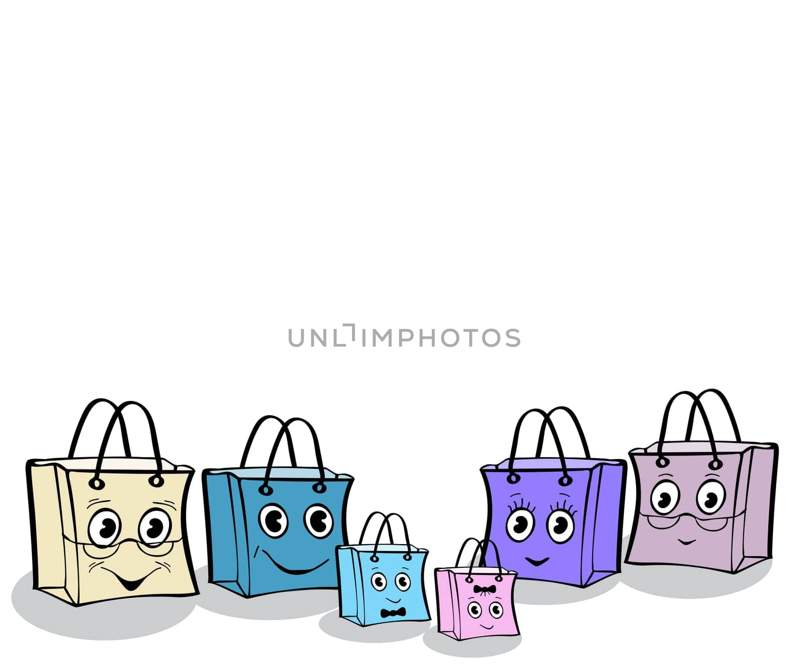 Fun family gift wrap package sale. Illustrator vector