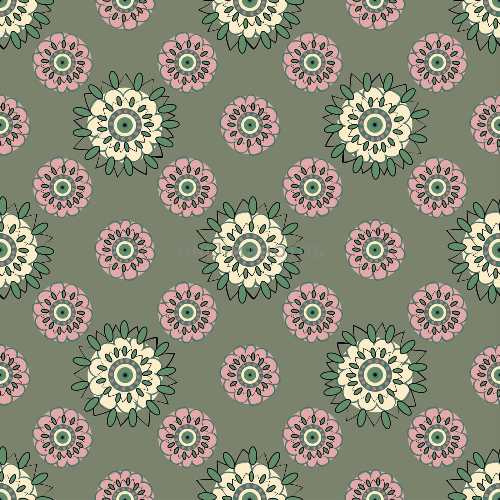 Ethnic seamless pattern. Vector texture Floral seamless backgrounds
