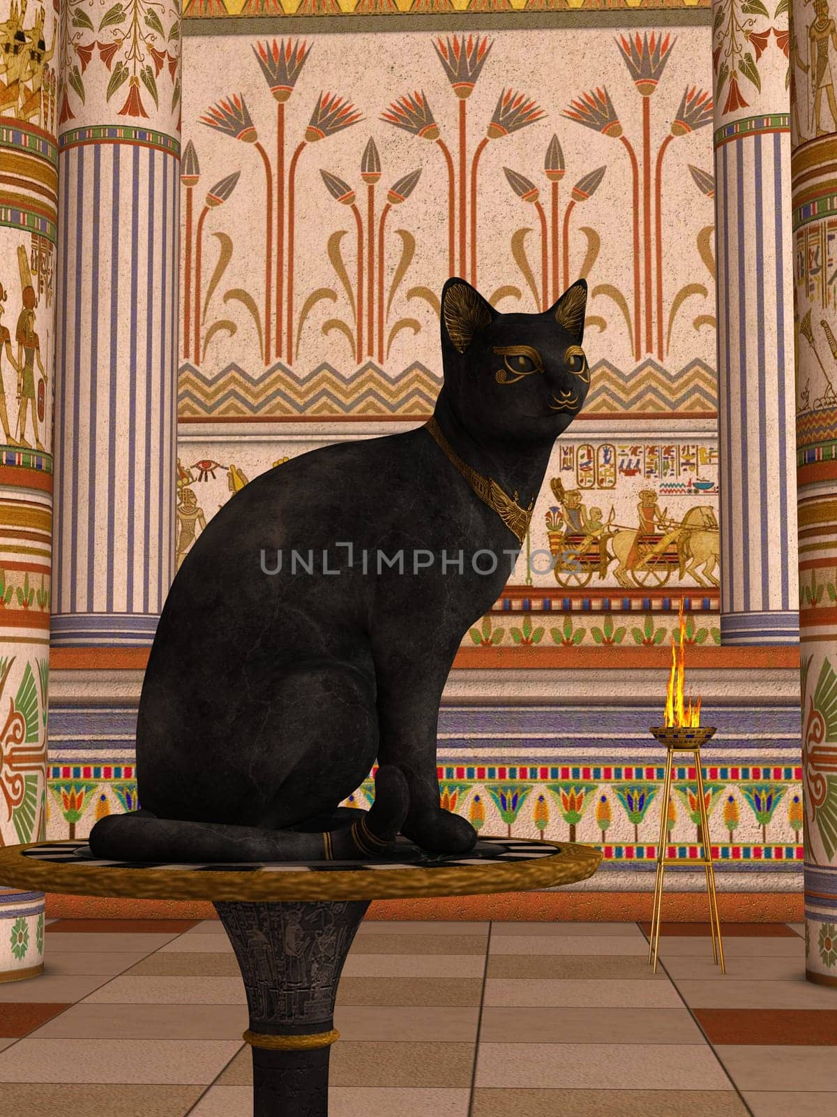 Bast was one of the Egyptian gods that this culture worshipped in temples.