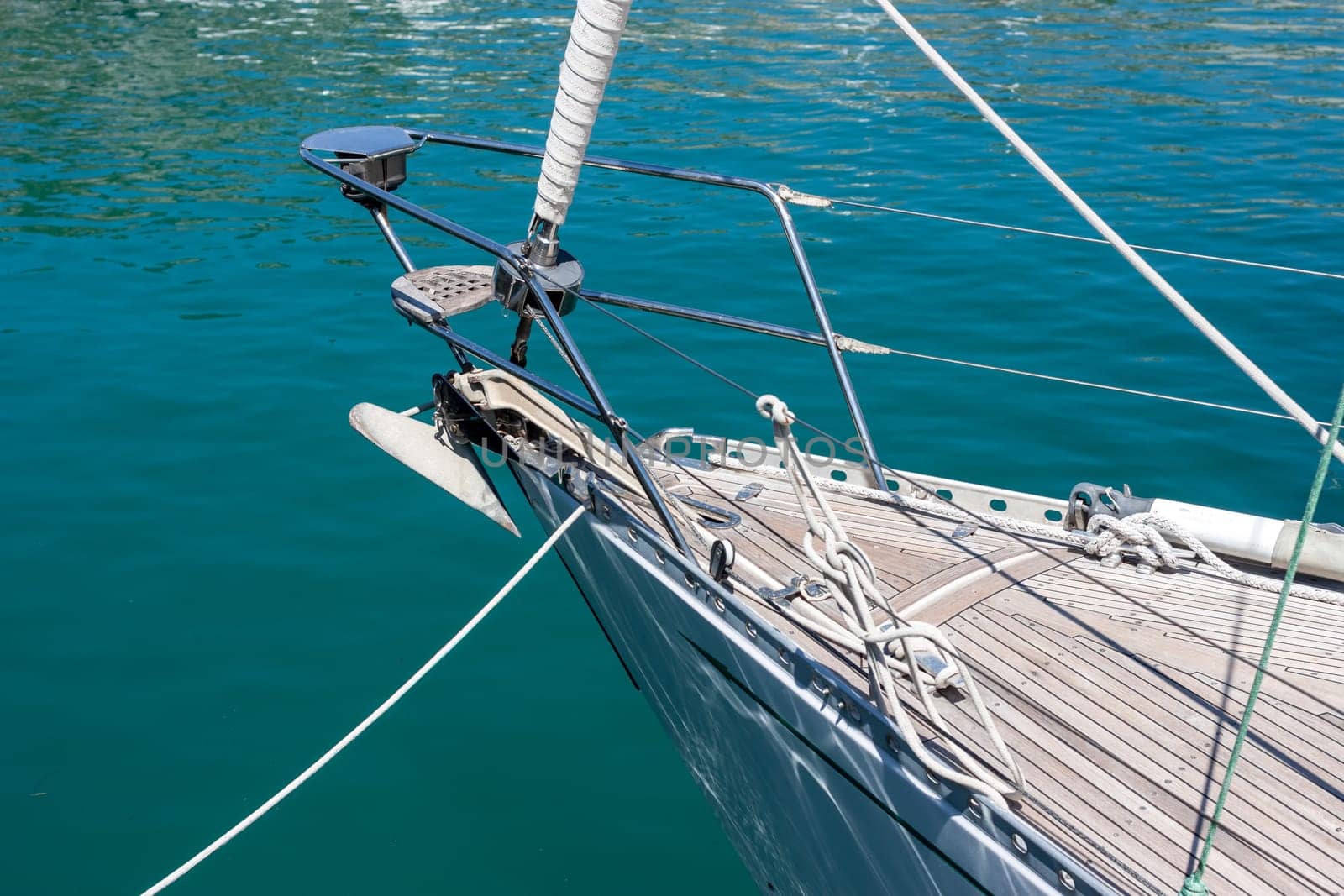 detail of sailing boat or yacht ropes and equipment
