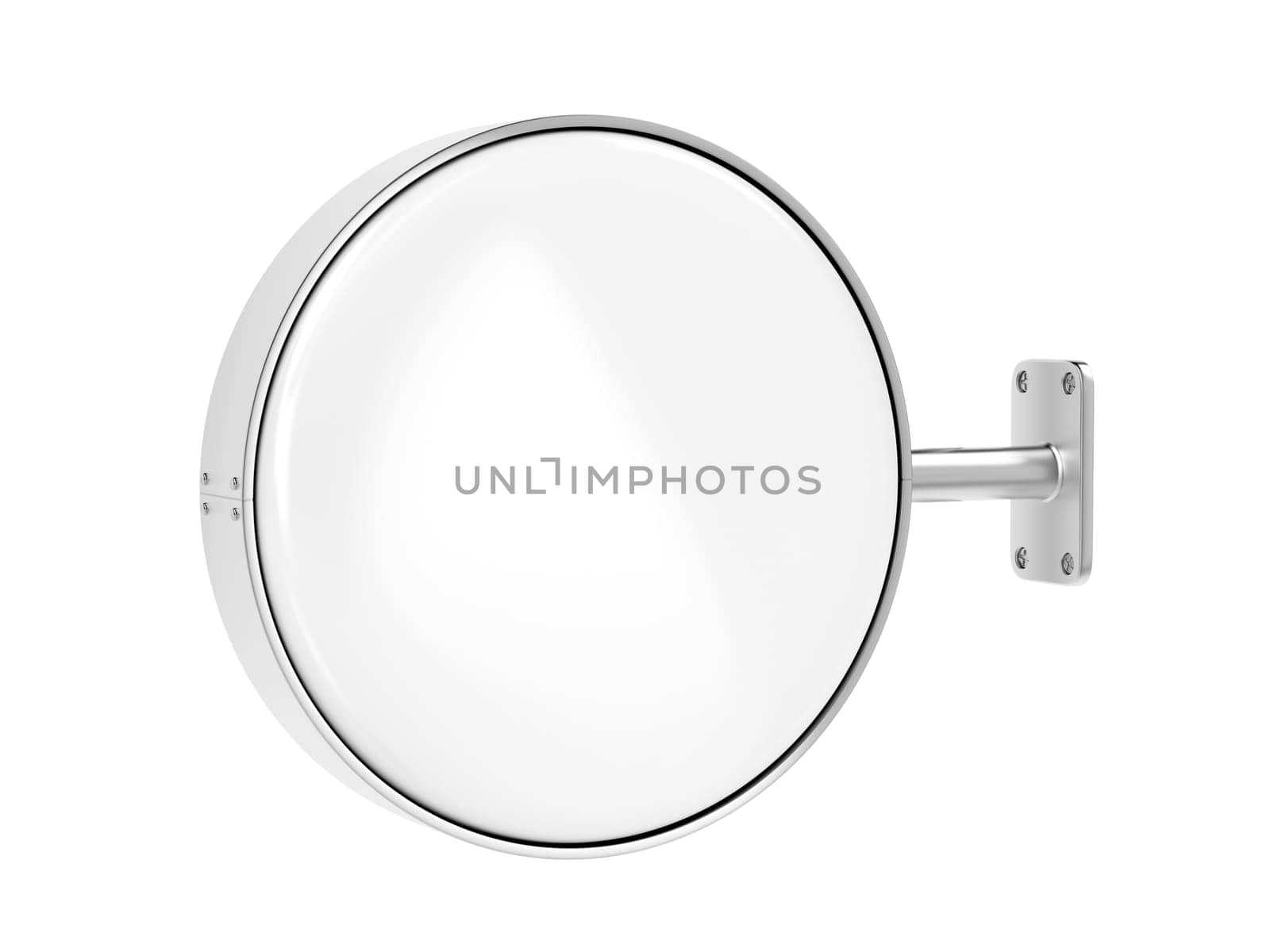 Blank round signboard isolated on white background