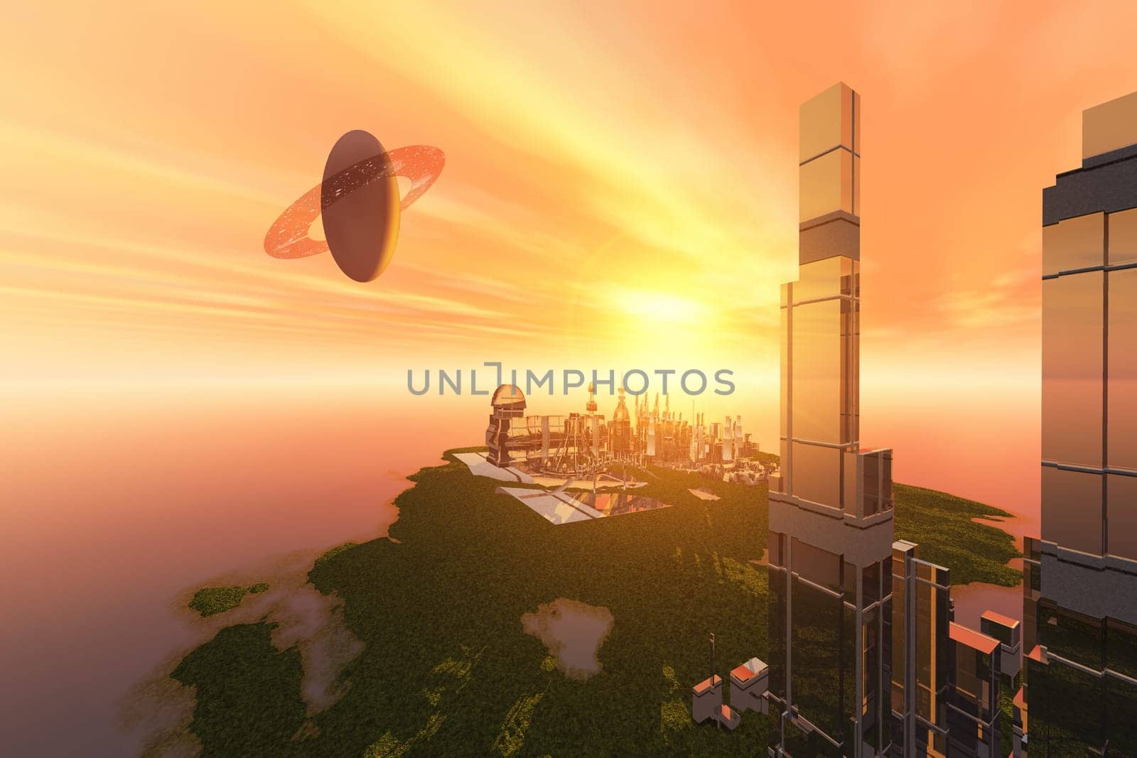 This alien colony built a city full of skyscapers on one of Saturn's moons.