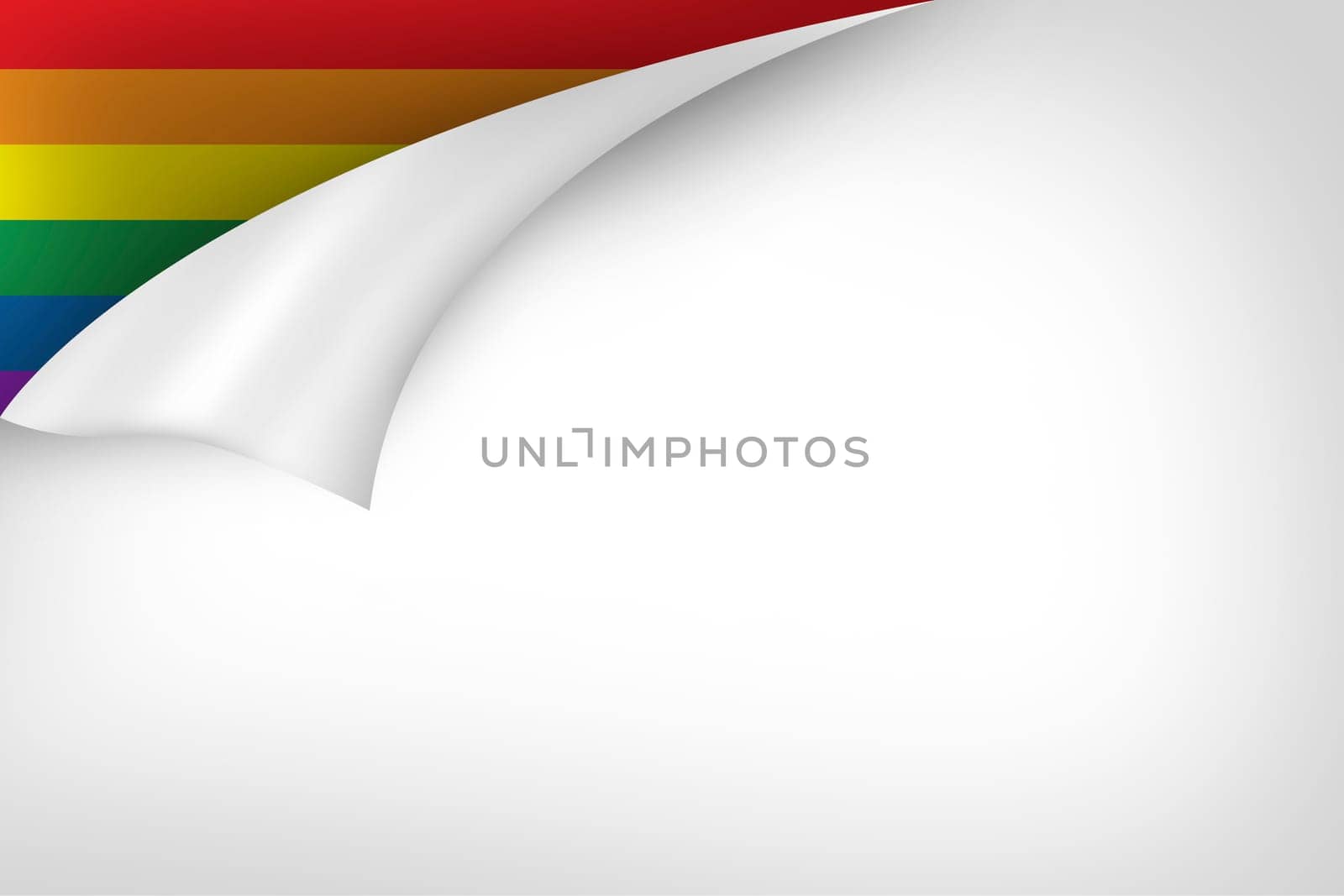 Folding paper over gay flag background. You can put your design on the paper