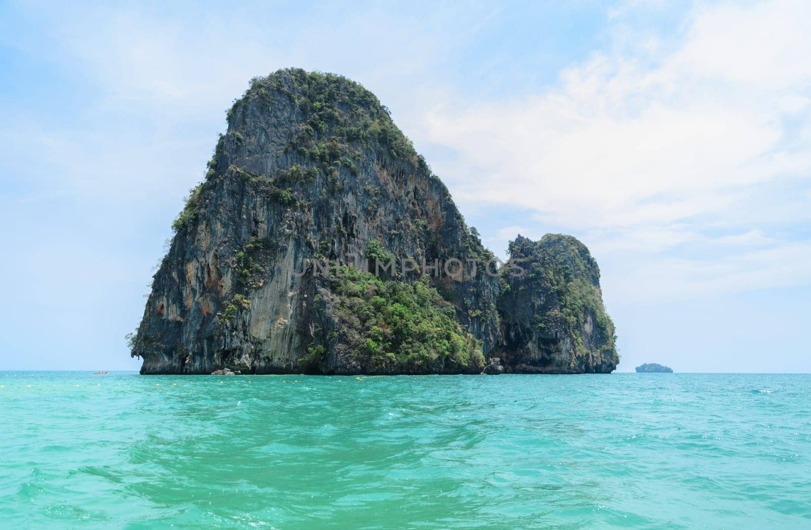 Beautiful limestone mountain cliff and natural attractions at Ao Nang in Krabi Province, Thailand