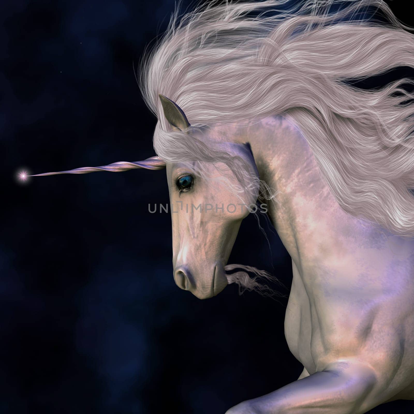 The magic of the beautiful unicorn stallion of legend and myth.