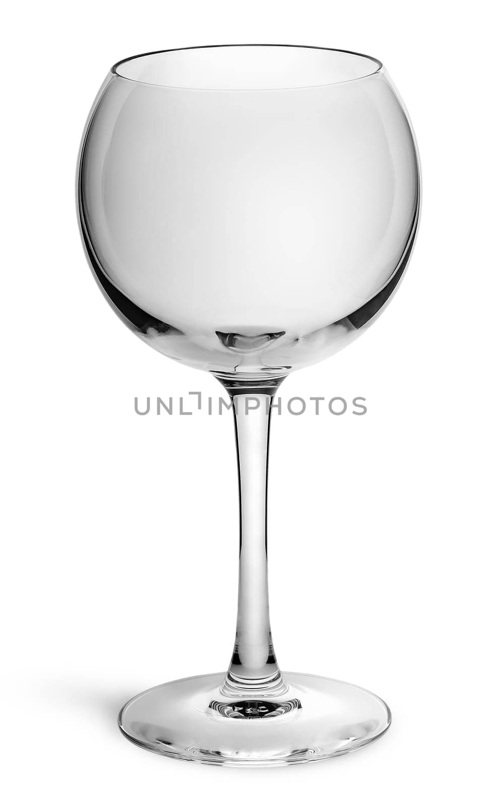 Empty glass for red wine isolated on white background
