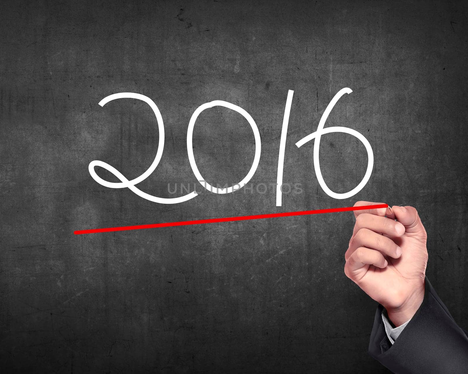 Hand draw 2016 number. New year concept