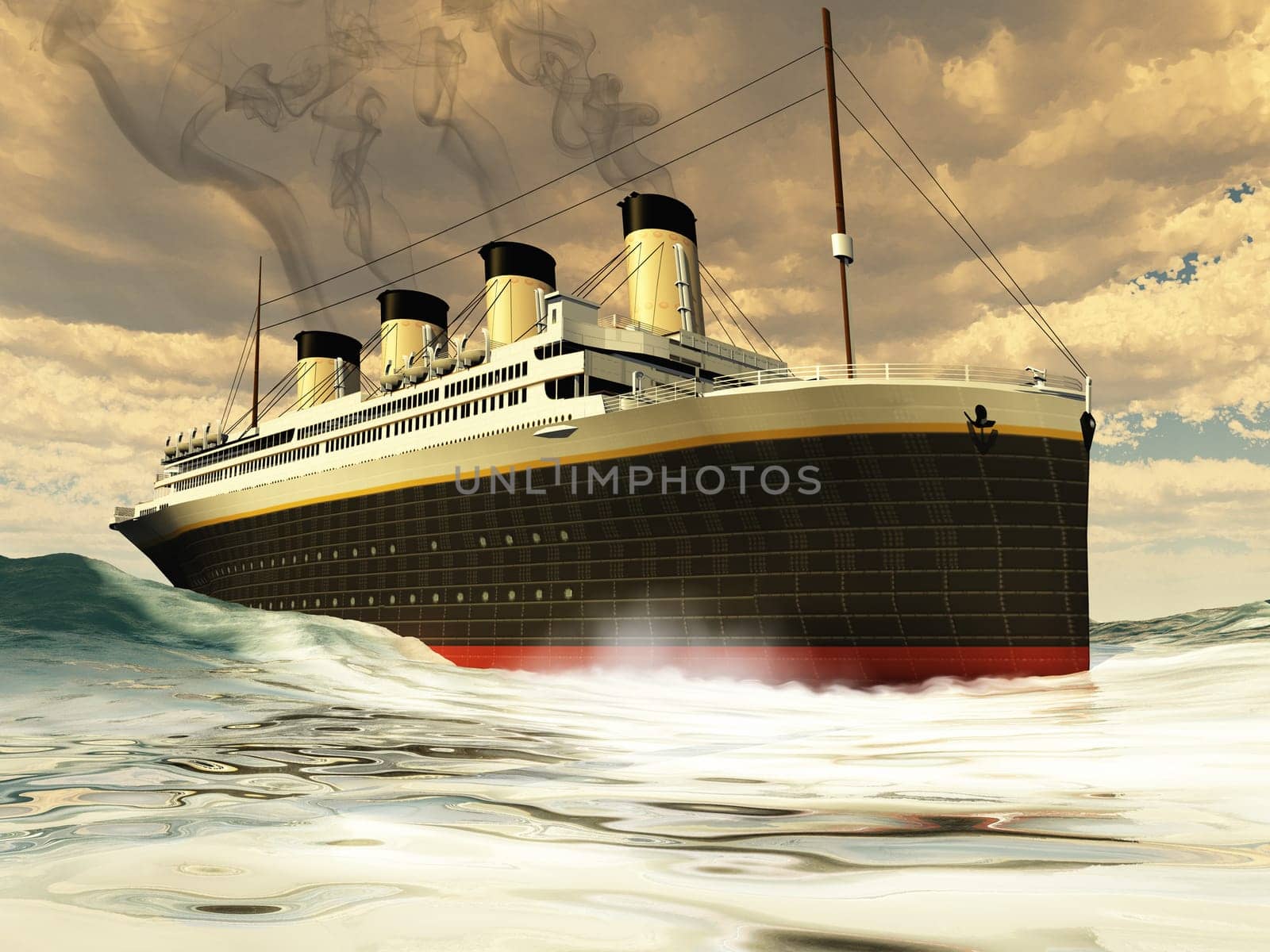 The ship that became famous because of the disaster of its sinking and many people being lost to the sea.