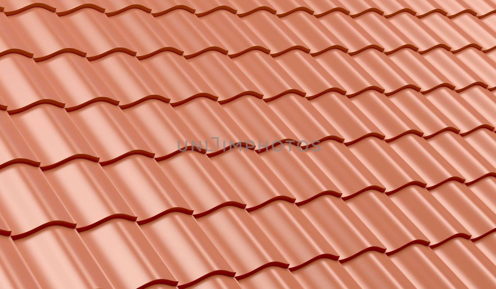 Red clay roof tiles for background