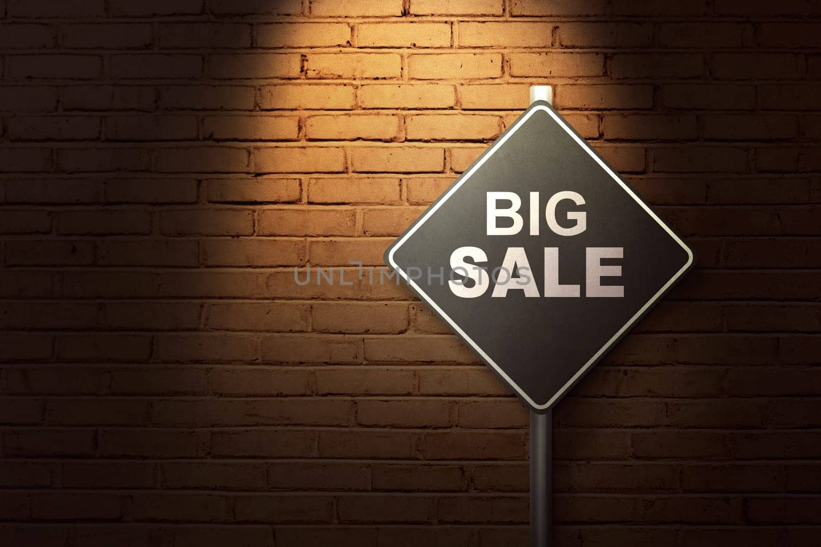 Big Sale on Black Friday on the black road sign with light streetlight
