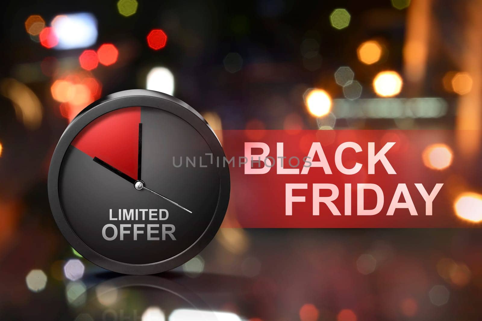 Limited Offer on Black Friday message against blured background