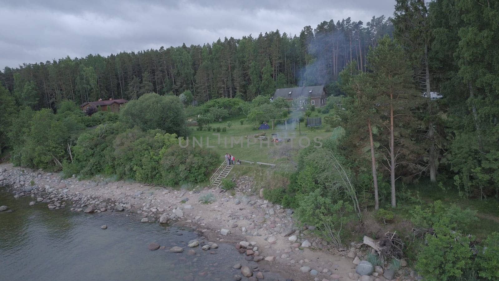 Roja Latvia Baltic Sea Seaside Aerial drone top view