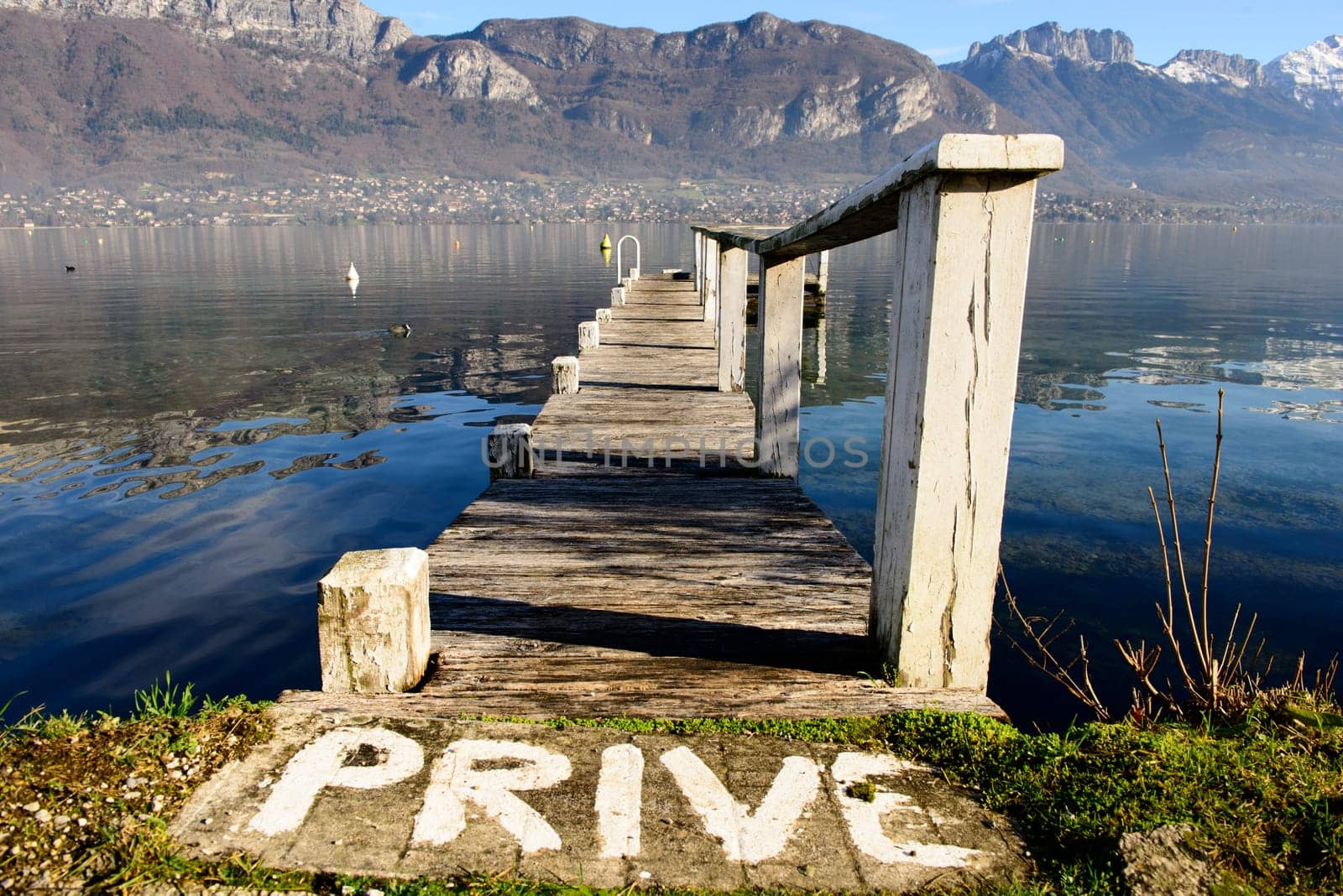 private jetty on a mountain lake in France