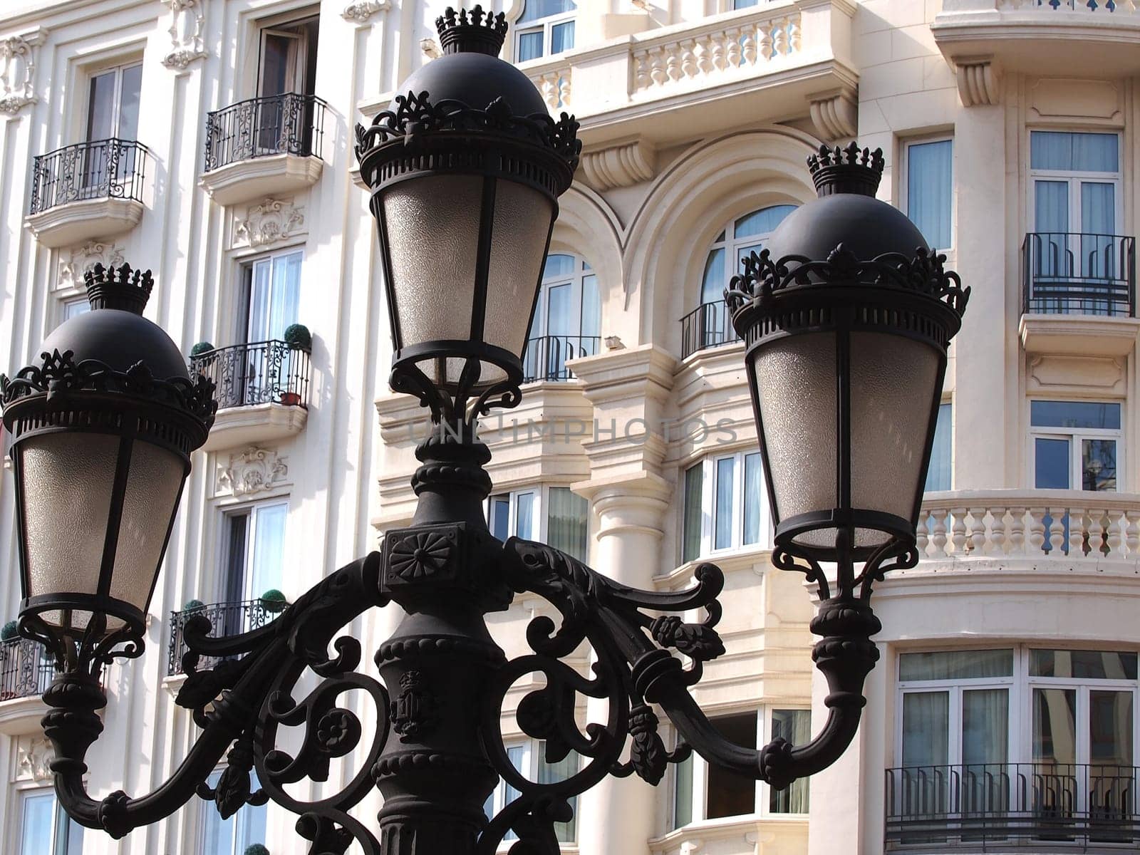 Historical lamp on the streets of Valencia