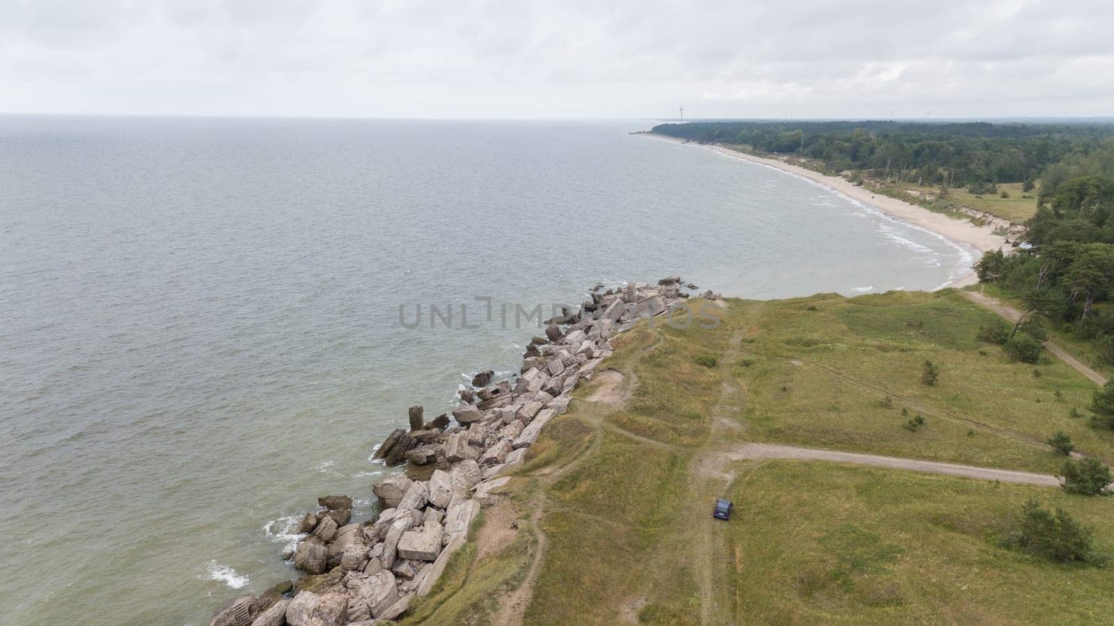 Liepaja Latvia Baltic Sea Seaside Aerial drone top view