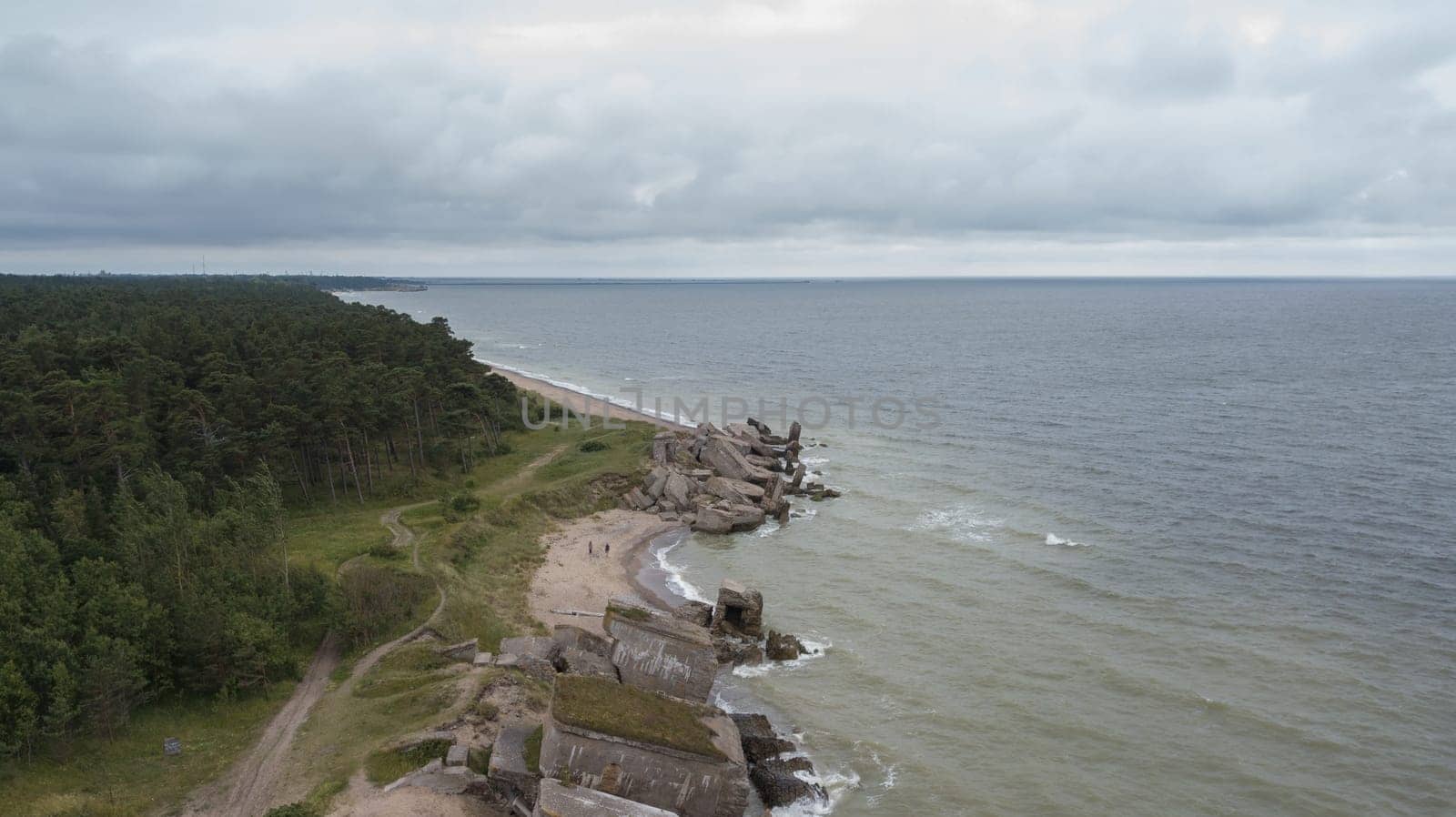 Liepaja Latvia Baltic Sea Seaside Aerial drone top view
