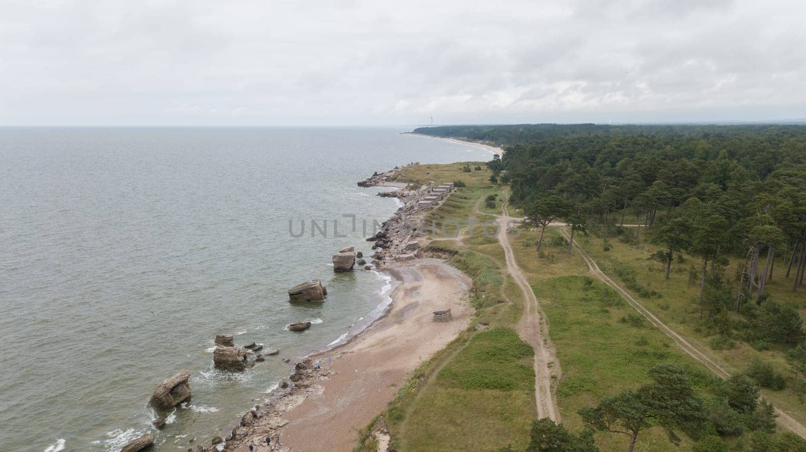 Liepaja Latvia Baltic Sea Seaside Aerial drone top view