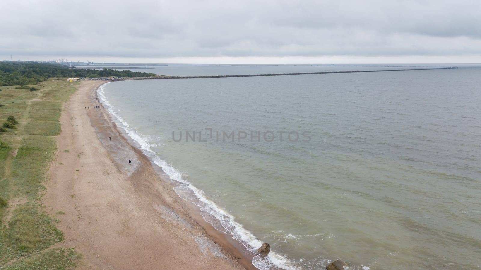 Liepaja Latvia Baltic Sea Seaside Aerial drone top view