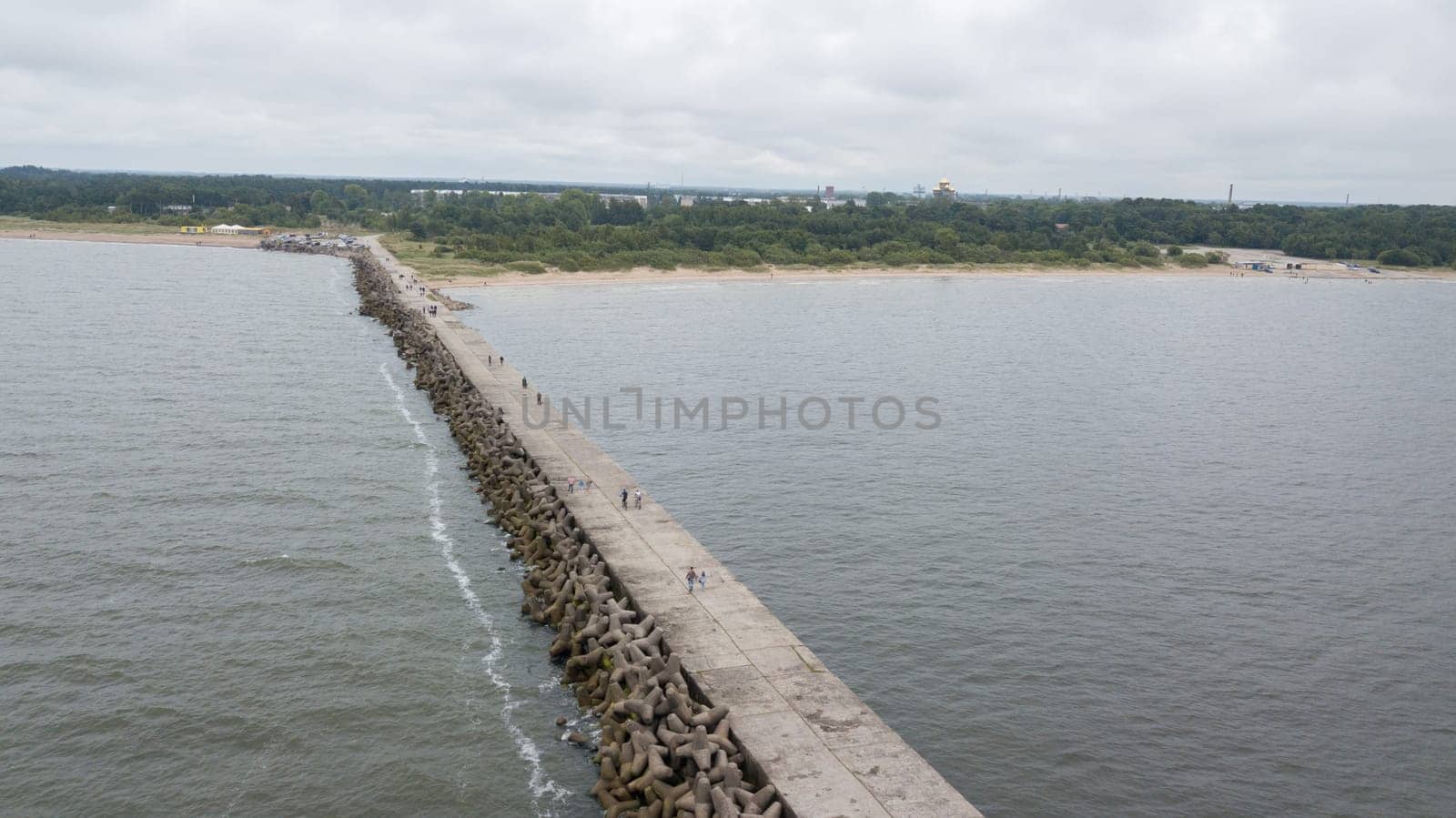 Liepaja Latvia Baltic Sea Seaside Aerial drone top view