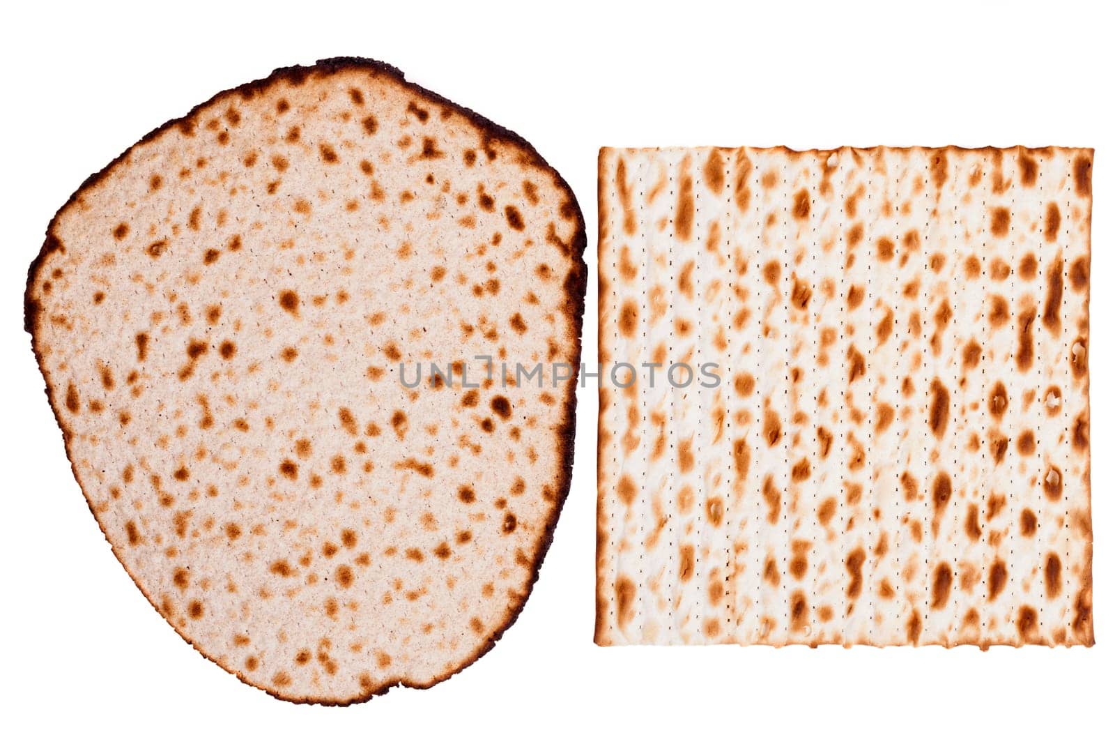 Isolated Round and Square Matzah Shmura Saved Jewish Pesach Tradition