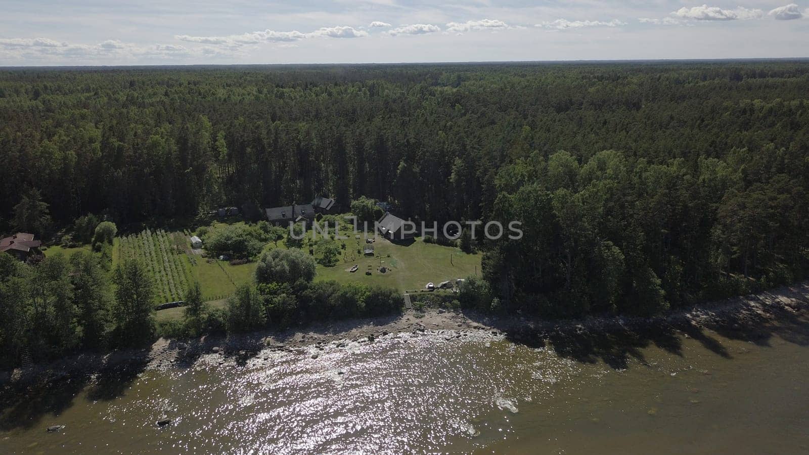 Roja Latvia Baltic Sea Seaside Aerial drone top view