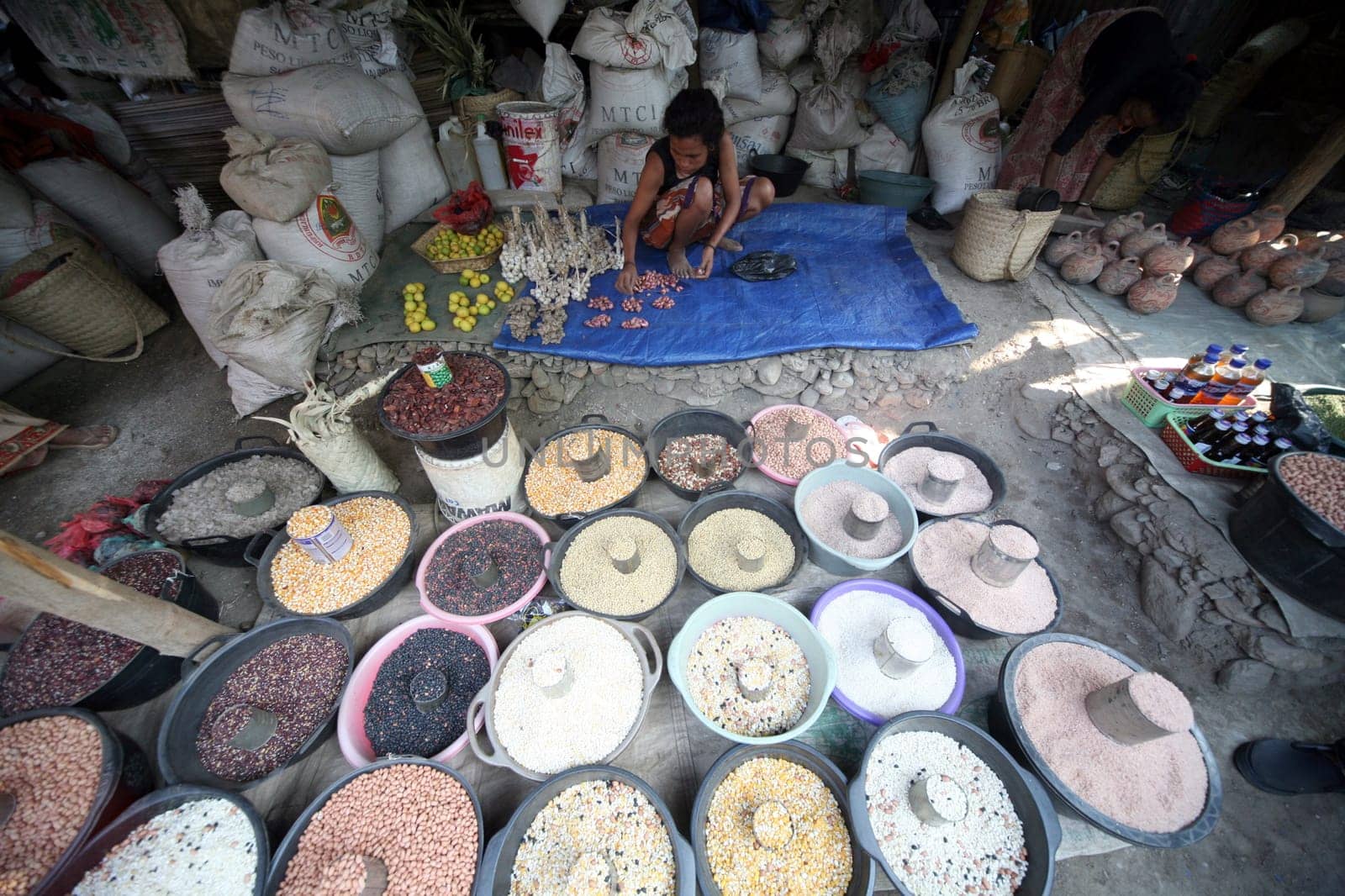 The Fruechte and Gemuesemarkt in Dili,the capital of East Timor on the two separate island of Timor in Asia.