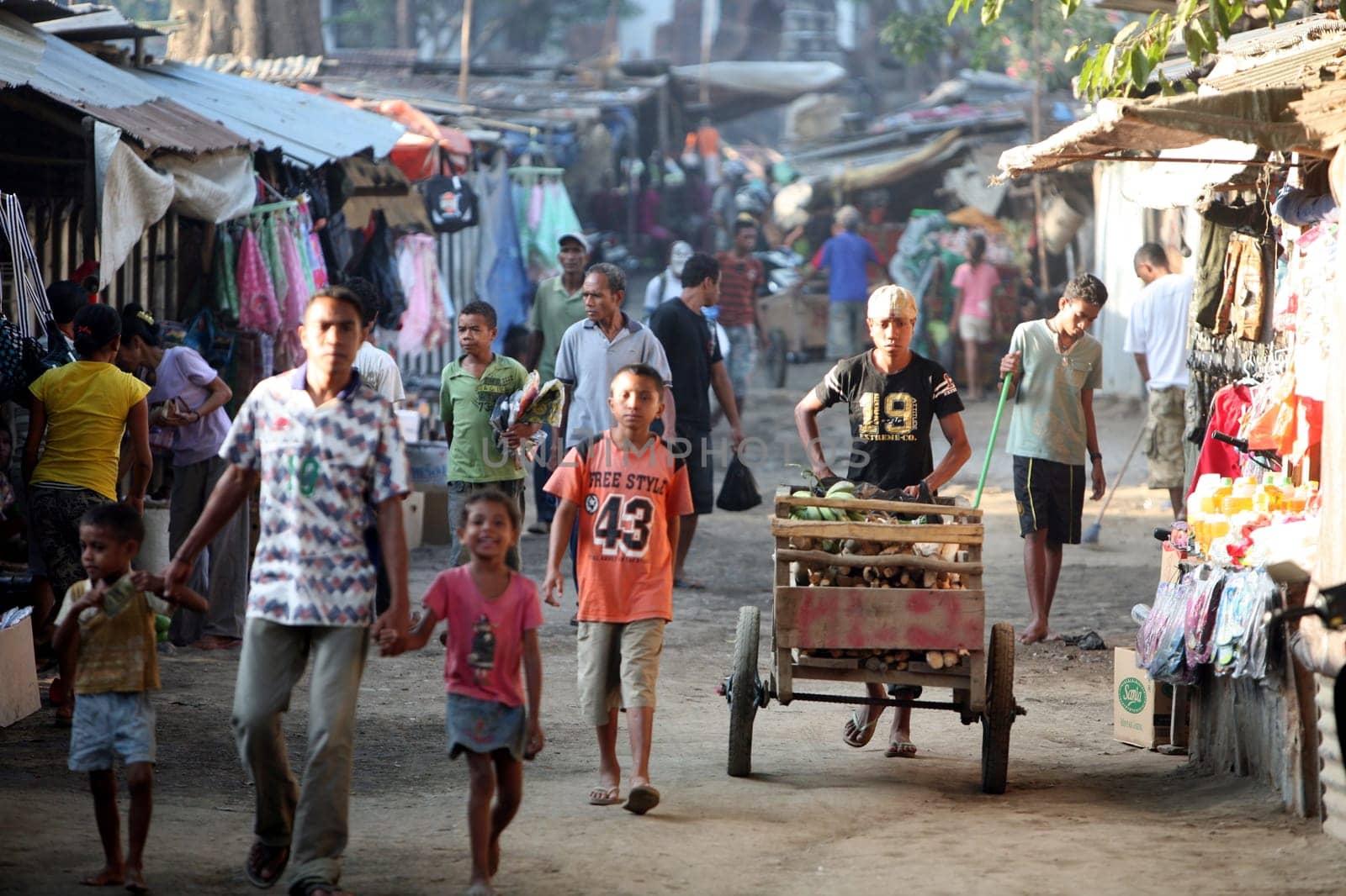 The Fruechte and Gemuesemarkt in Dili,the capital of East Timor on the two separate island of Timor in Asia.