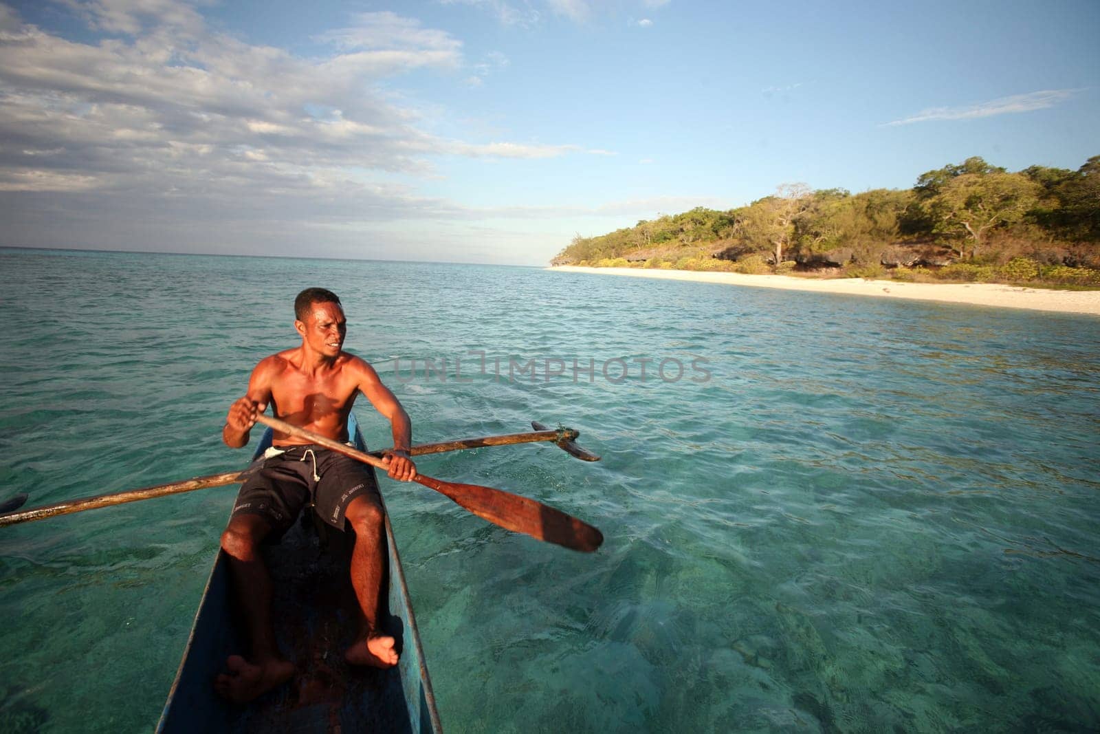 Asia,South East Asia,East Timor,Timor-Leste,Timor,East Coast,Tutuala,Island. Jaco Island,Beach, A fisherman on the beach on Jaco Island in eastern East Timor in South East Asia.       (Urs Flueeler)
