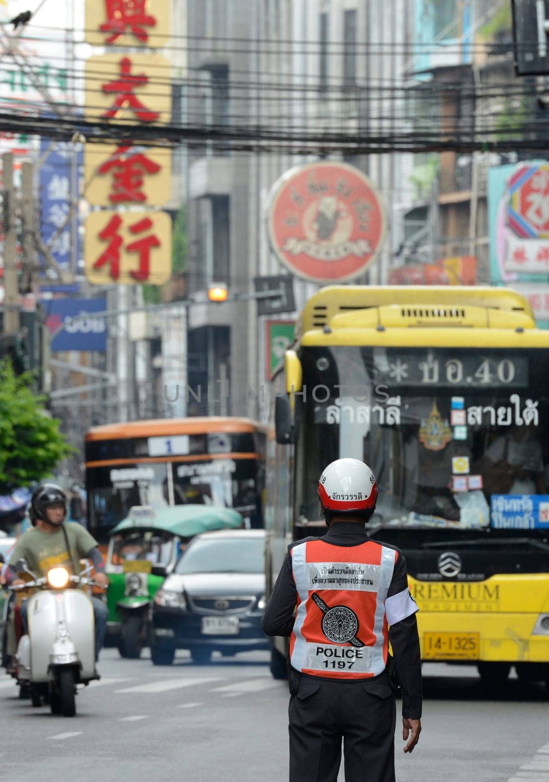 Everyday life in China Town in the city of Bangkok in Thailand in South East Asia.