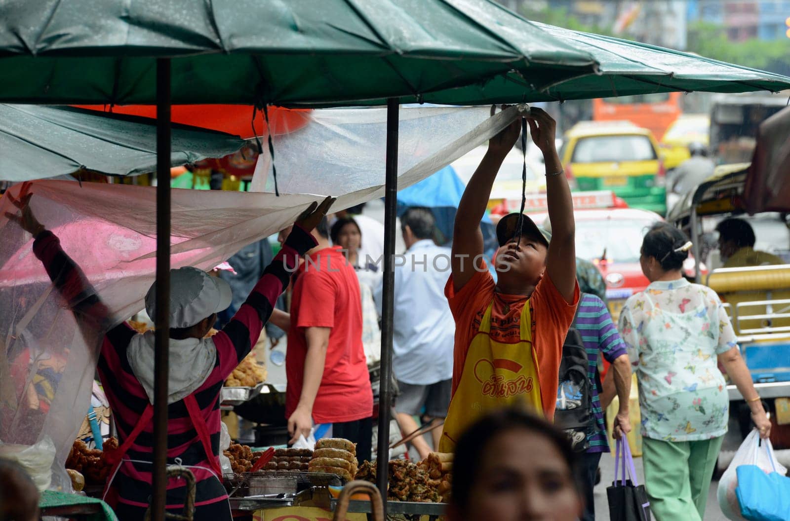 Everyday life in China Town in the city of Bangkok in Thailand in South East Asia.