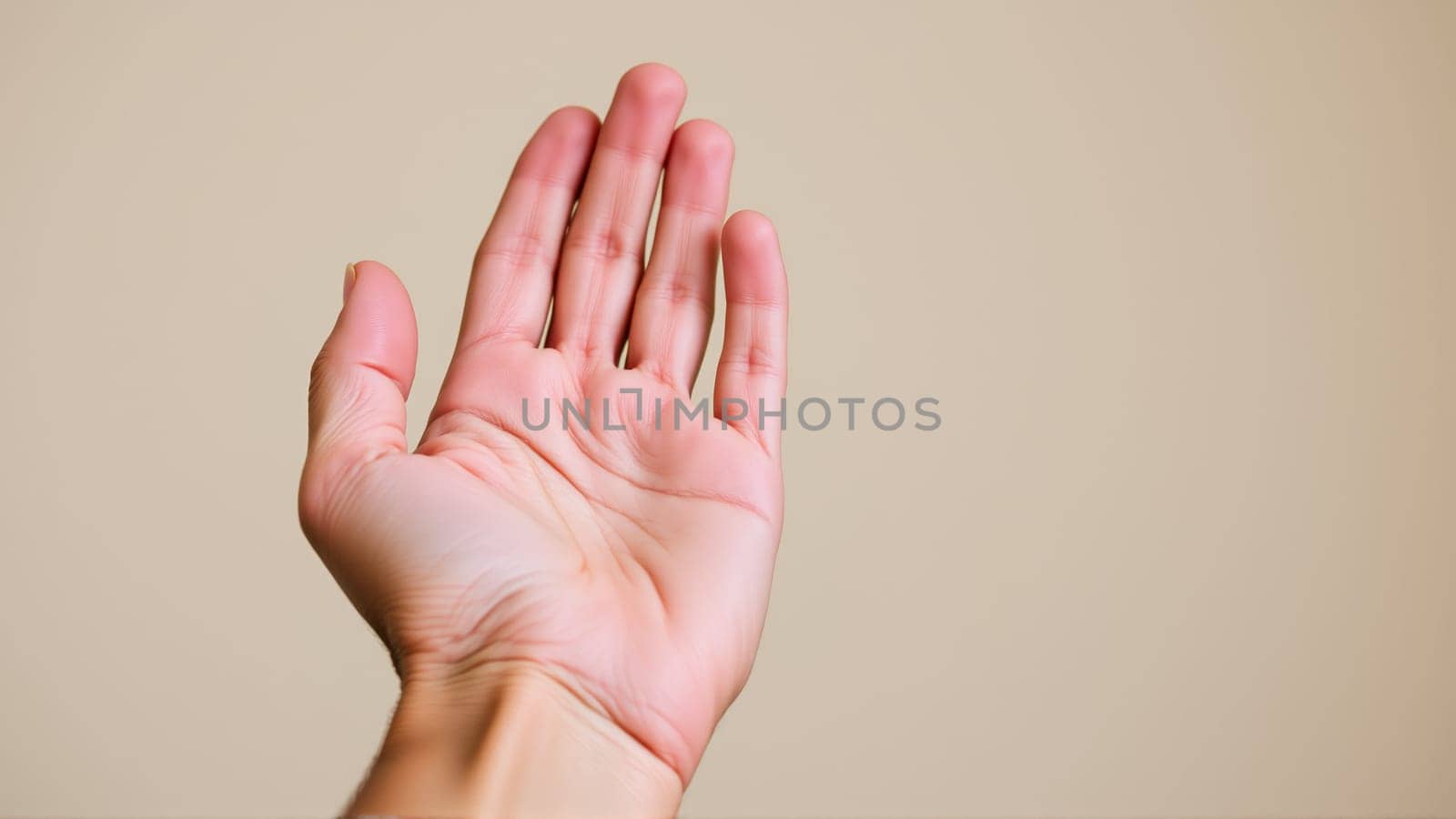 Outstretched Hand on Isolated Background. High quality photo