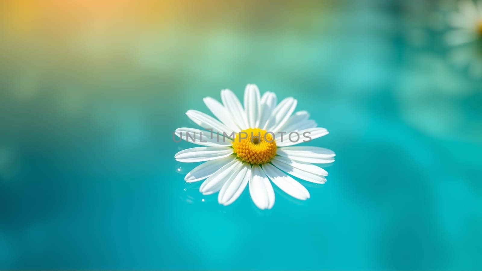 Chamomile flower floating in water. High quality photo
