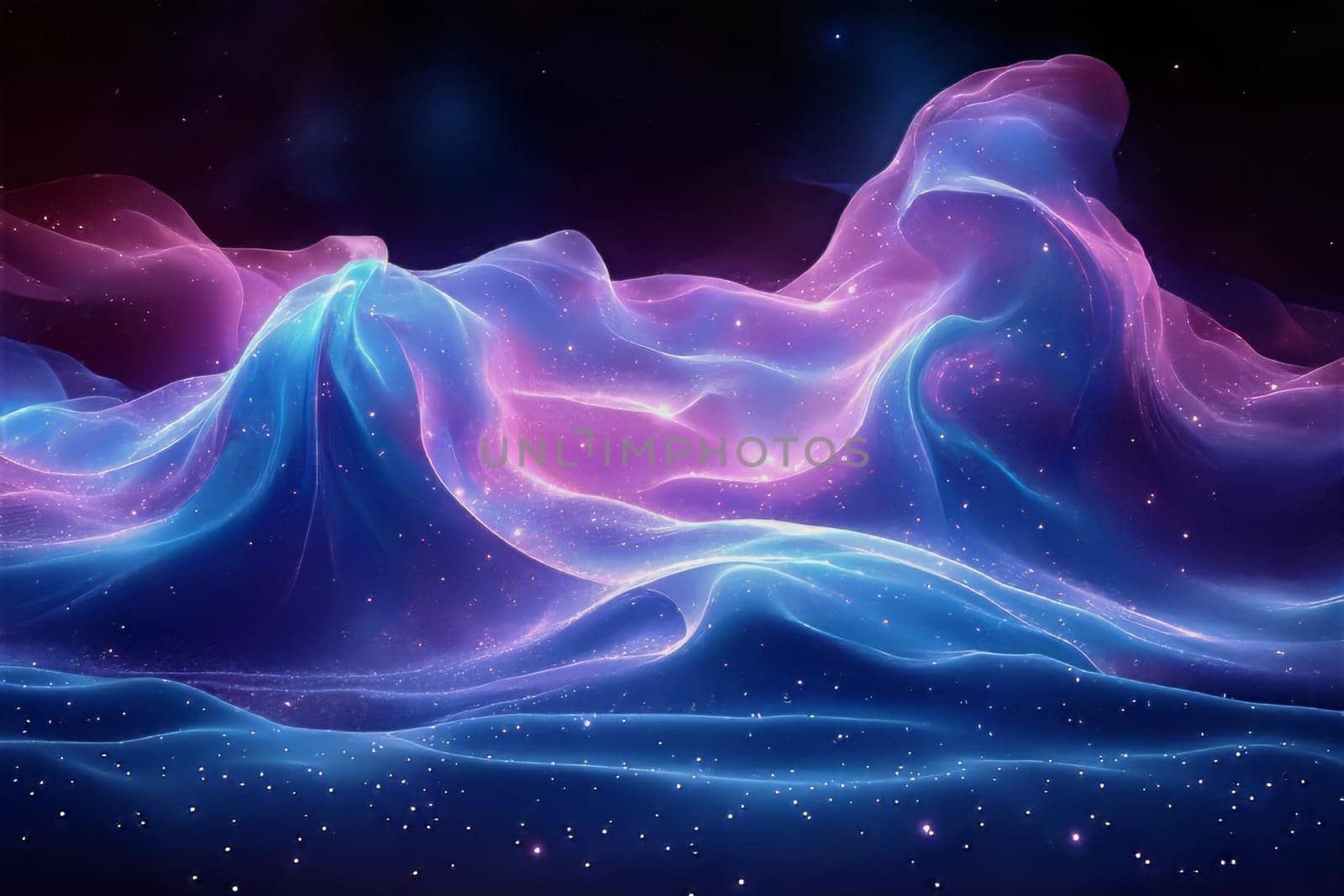 Swirling clouds of color dance across the cosmos, creating an enchanting, otherworldly atmosphere filled with mystery and wonder.