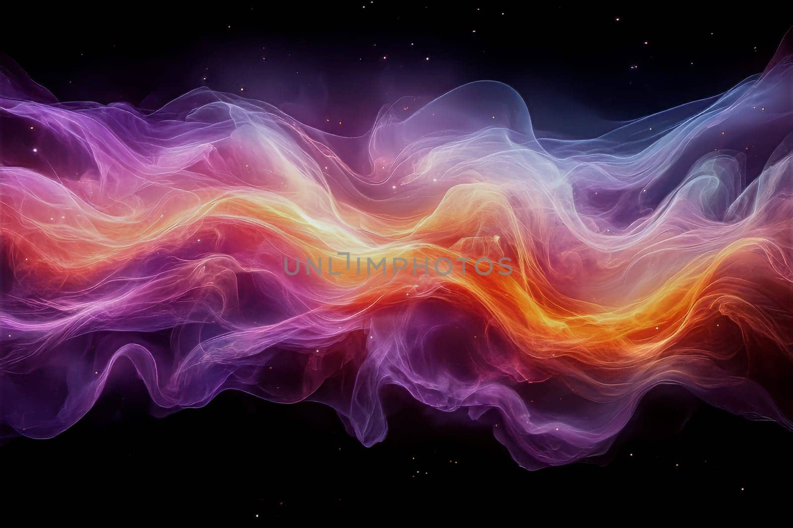 Colorful wisps intertwine gracefully against a black backdrop, evoking a sense of cosmic wonder and artistic expression in motion.
