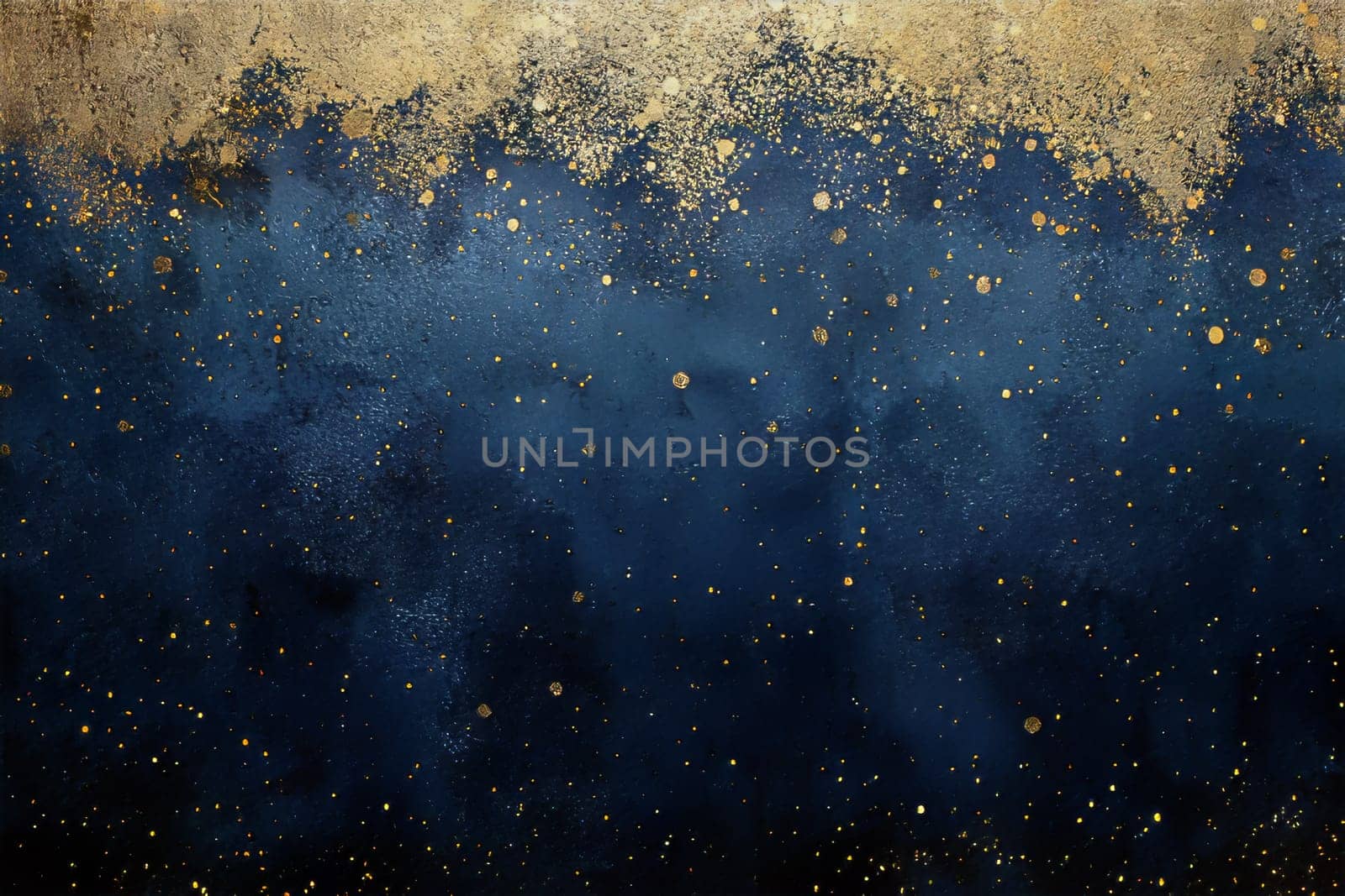 A mesmerizing display of deep blue tones sprinkled with shimmering golden specks, evoking the enchantment of a starlit night.