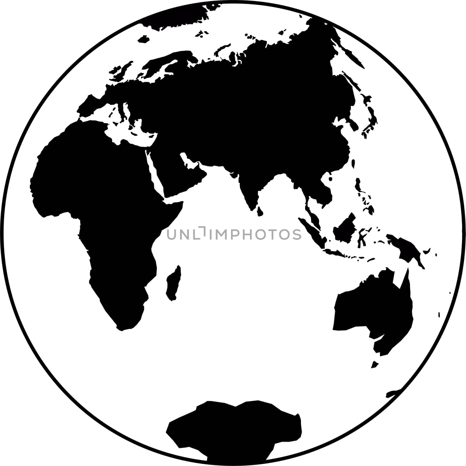 Beautiful black and white icon planet earth