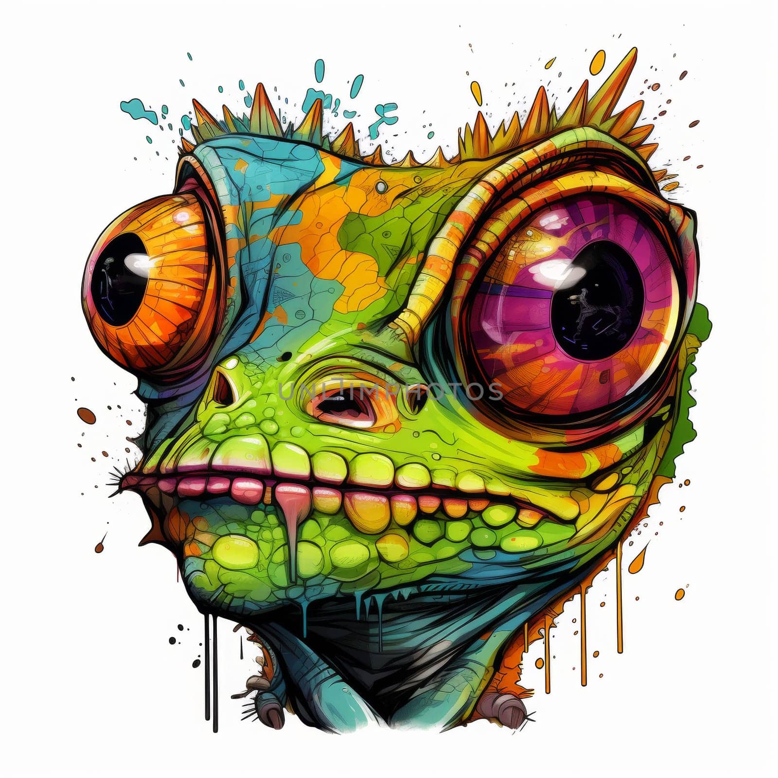 Vivid image of a chameleon. High quality photo