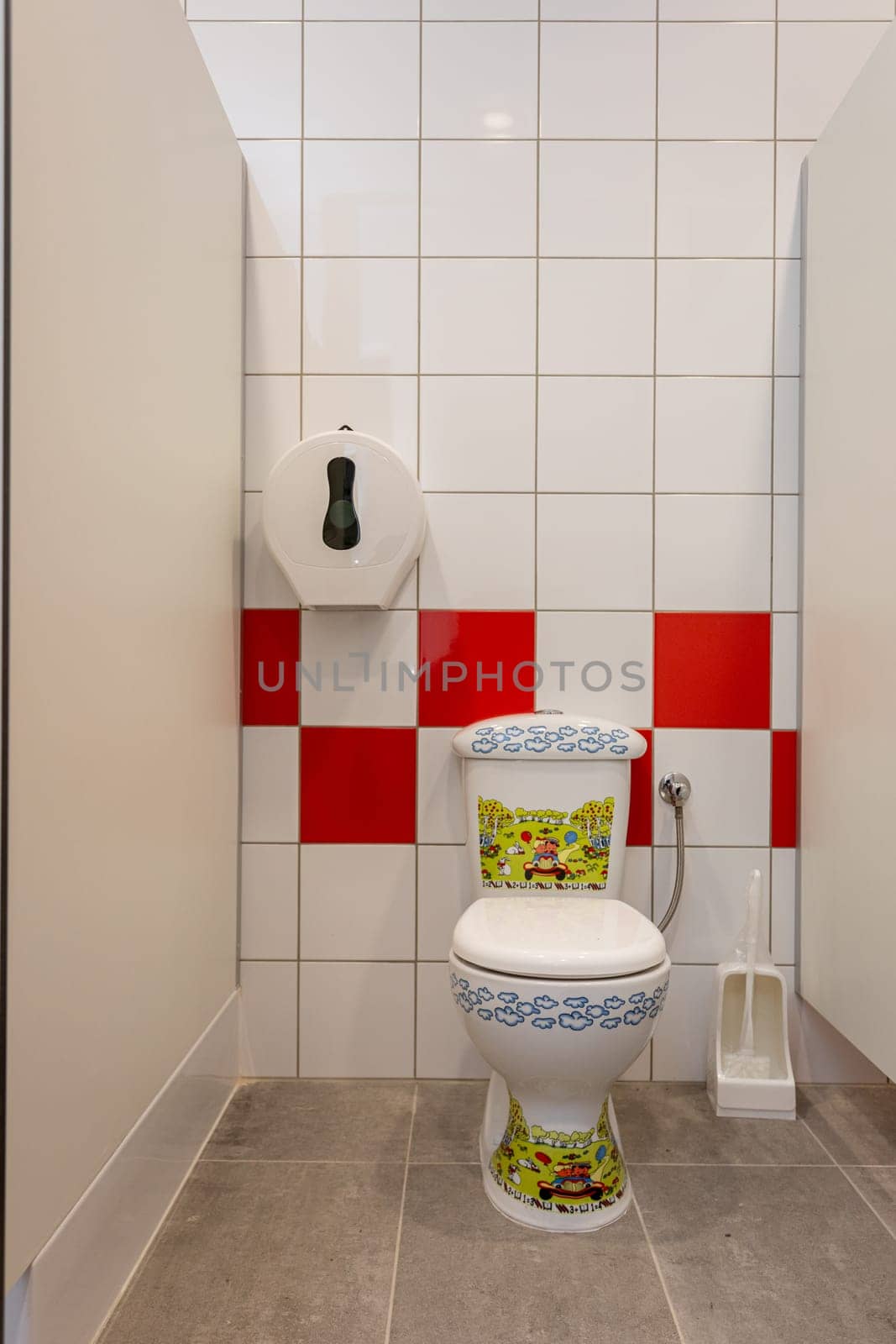 A vibrant and aesthetically pleasing toilet adorned with intricate artistic floral patterns and modern decor elements