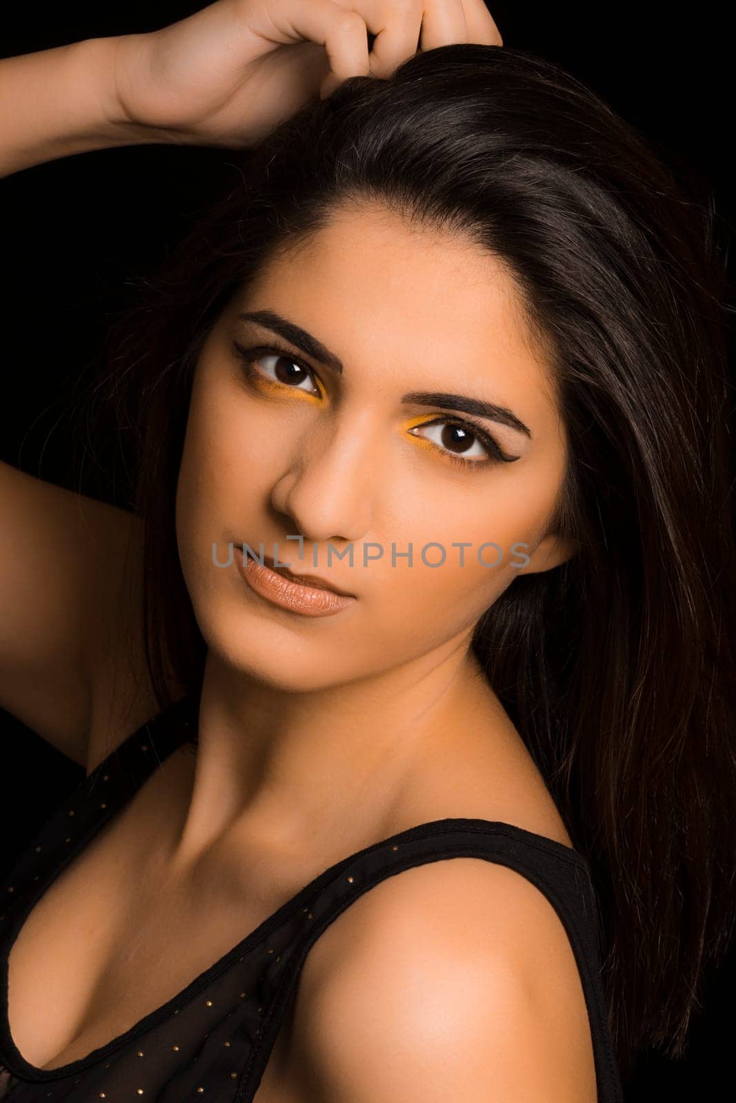 Fashion portrait about the young pretty woman.