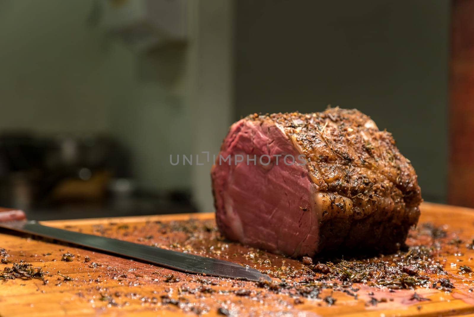 Carving of Wagyu beef roast