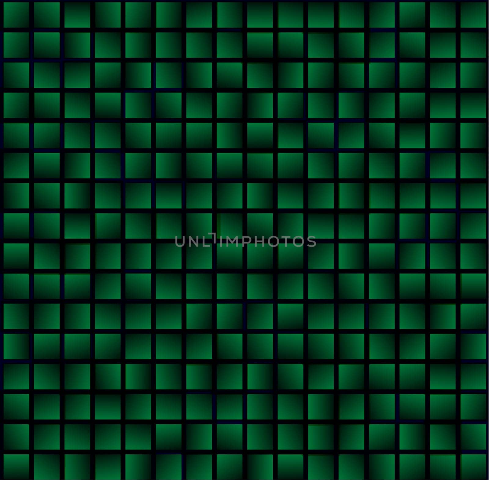 Abstract geometrical seamless pattern with rectagles. Green light checked background.