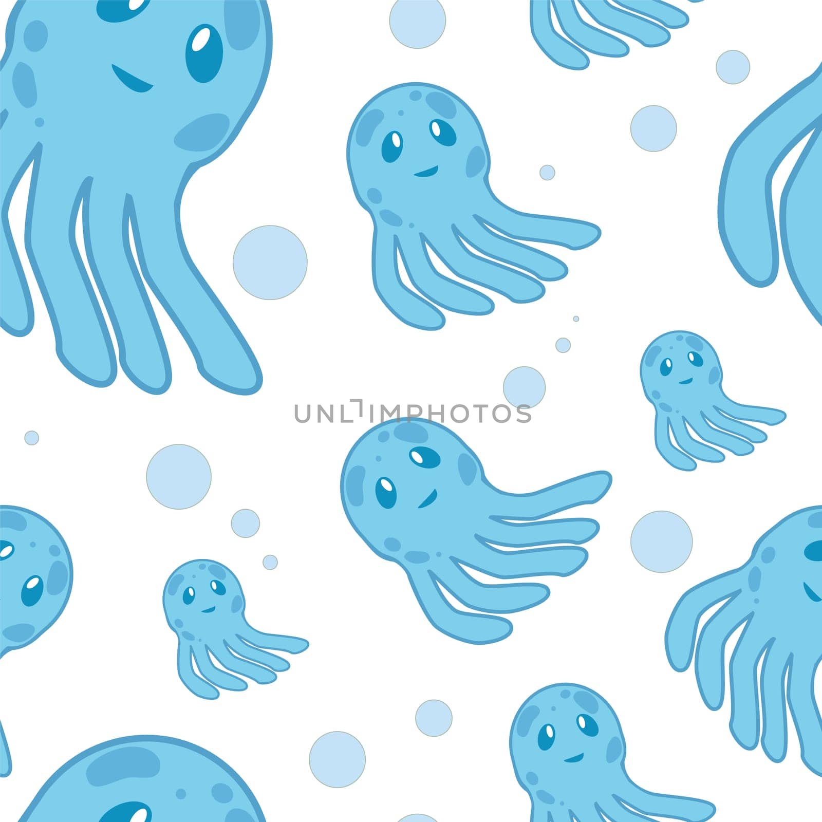 Cute happy jellyfish cartoon character sea animal illustration. Invertebrate animal sea fauna jellyfish medusa illustration. Nature animal aquatic medusa, aquarium tropical marine.