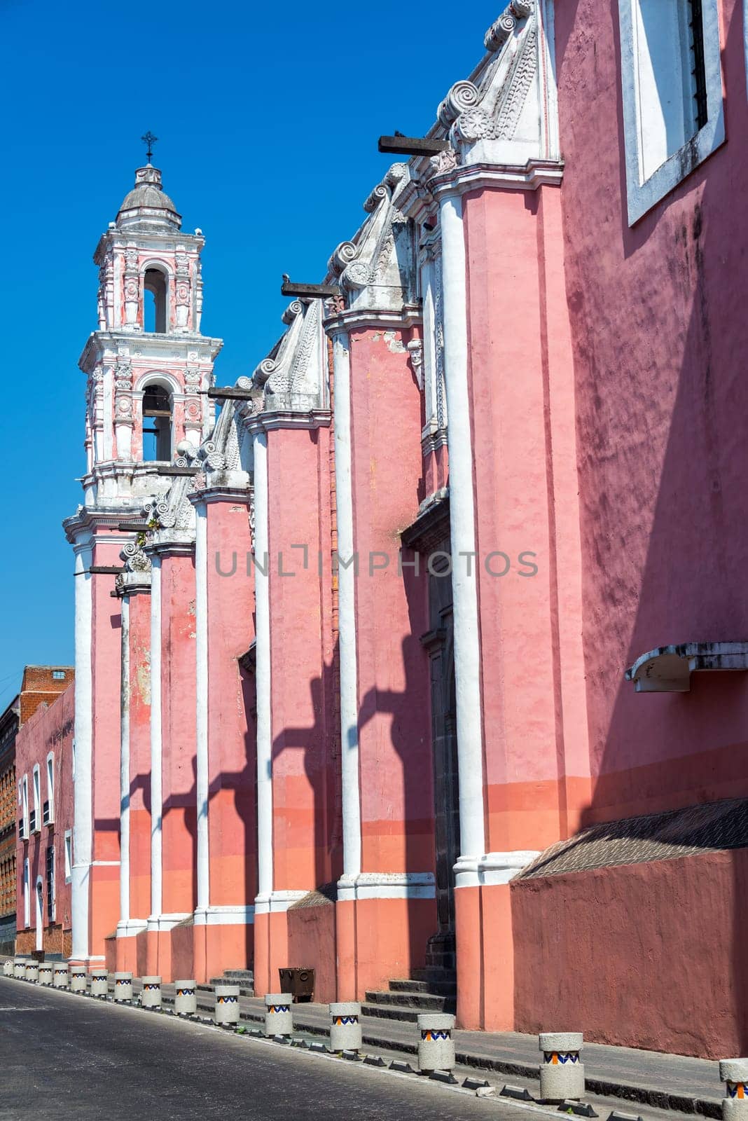 View of the Santa Catalina de Siena church in Puebla, Mexico
